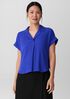 Silk Georgette Crepe&nbsp;Notch Collar Top