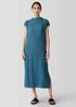 Woven Pliss&eacute; Funnel Neck Dress