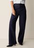Cotton Stretch Denim Wide-Leg Trouser