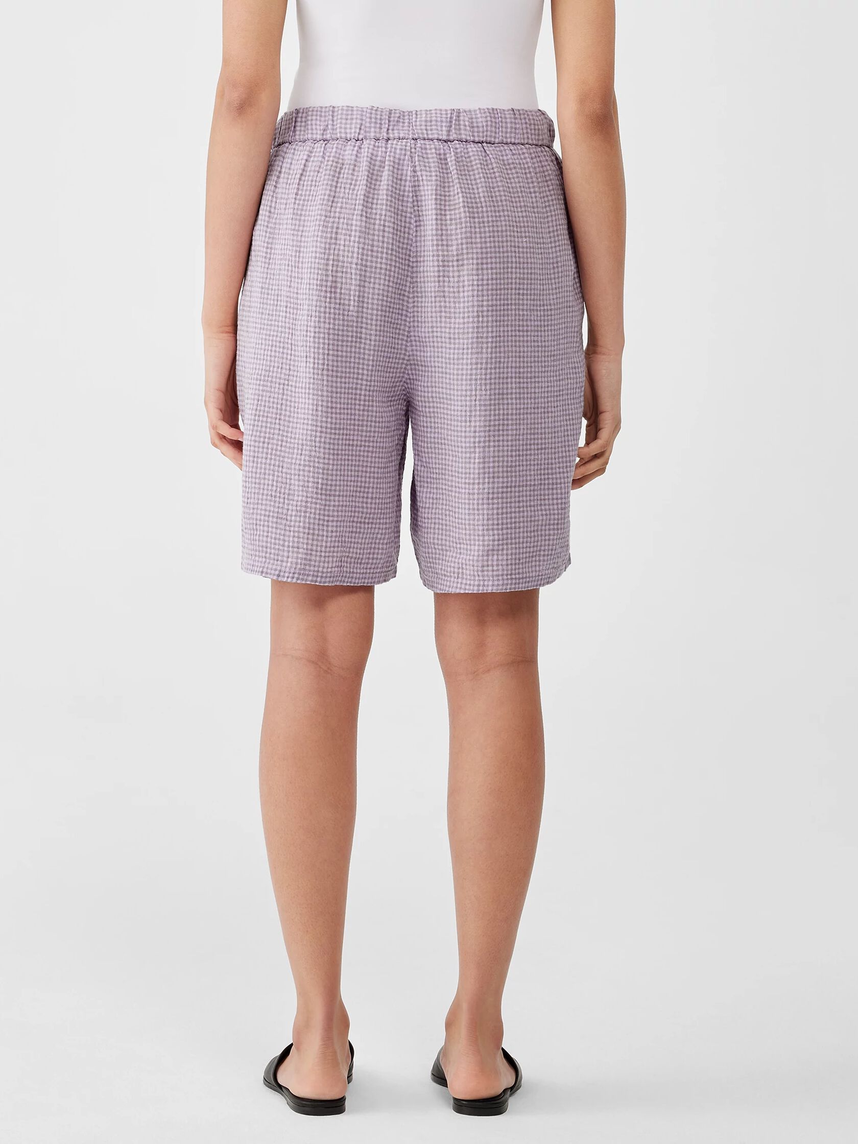 Puckered Organic Linen Shorts