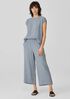 Striped Organic Linen Crinkle&nbsp;Wide-Leg Pant