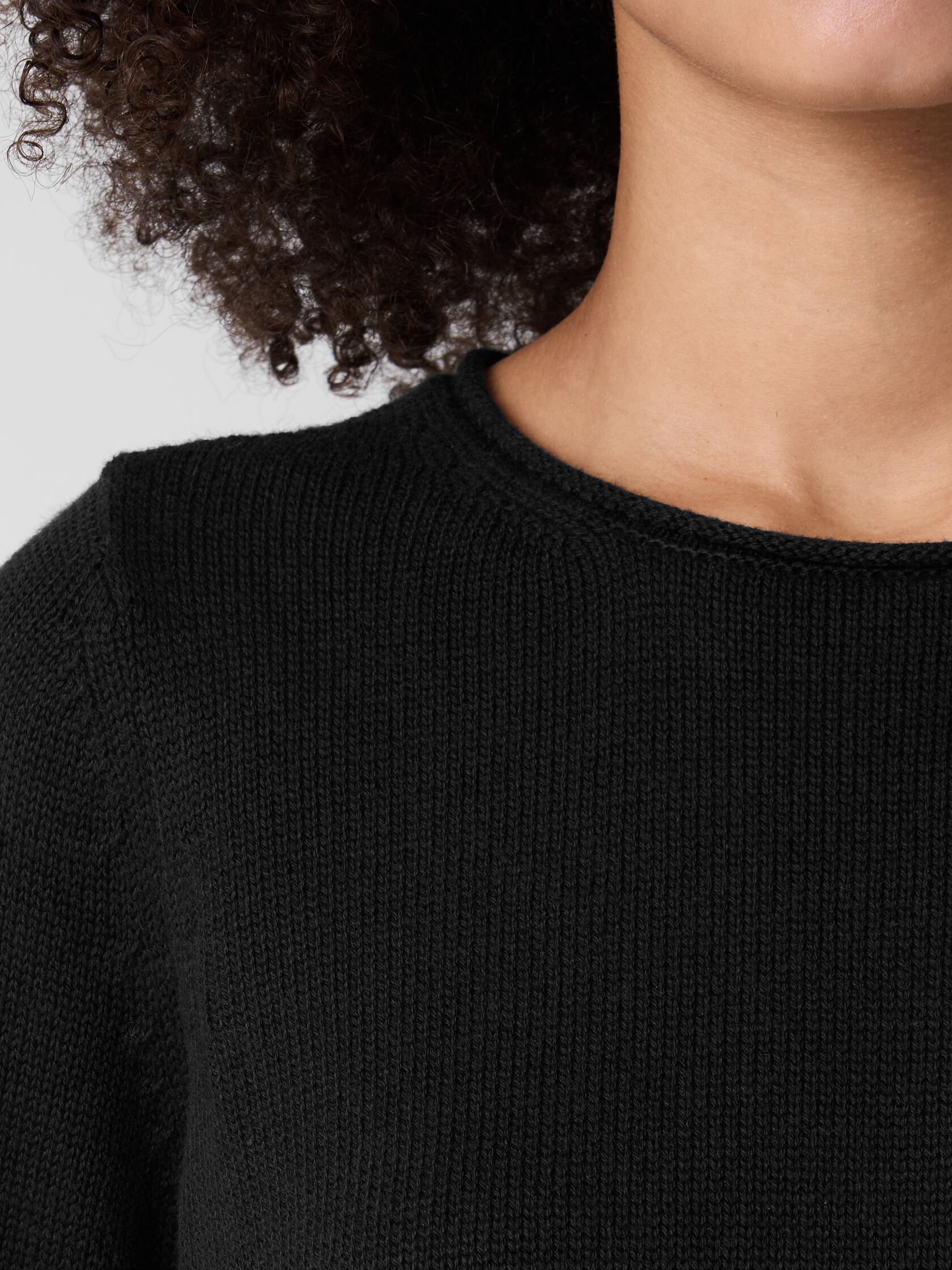 Peruvian Cotton Blend Jewel Neck Top