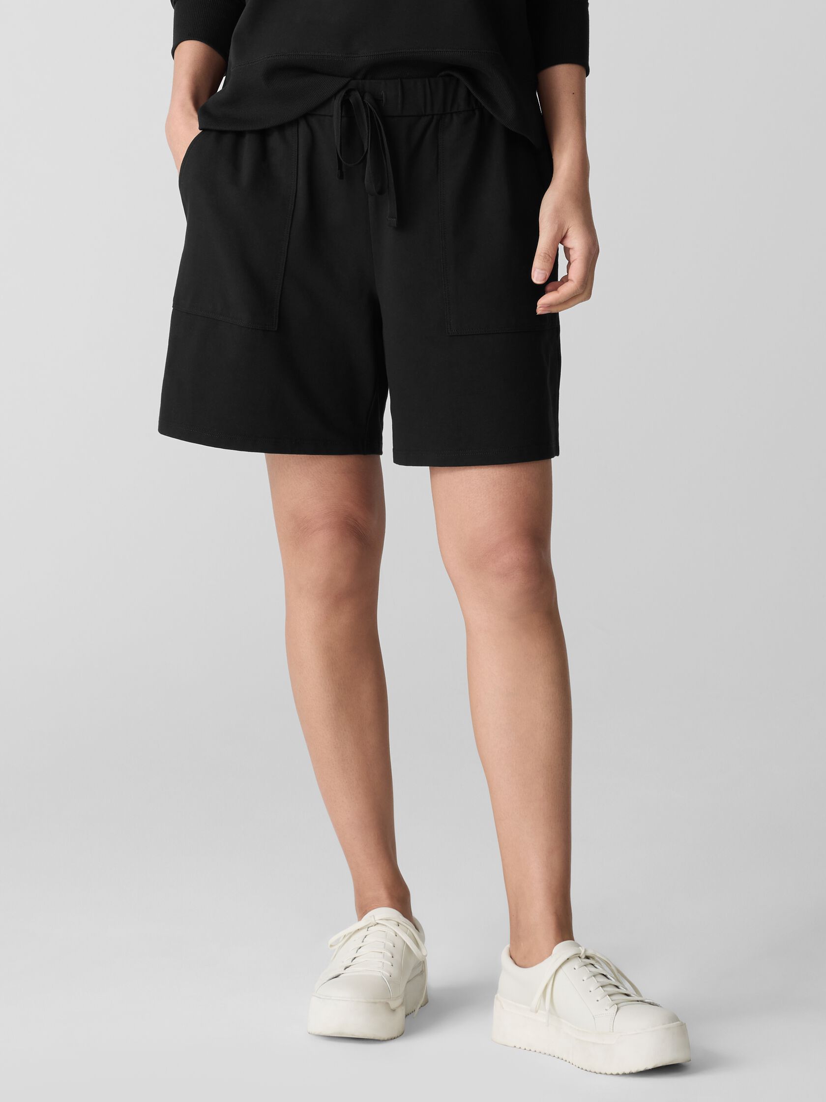 Pima Cotton Stretch Jersey Walking Shorts