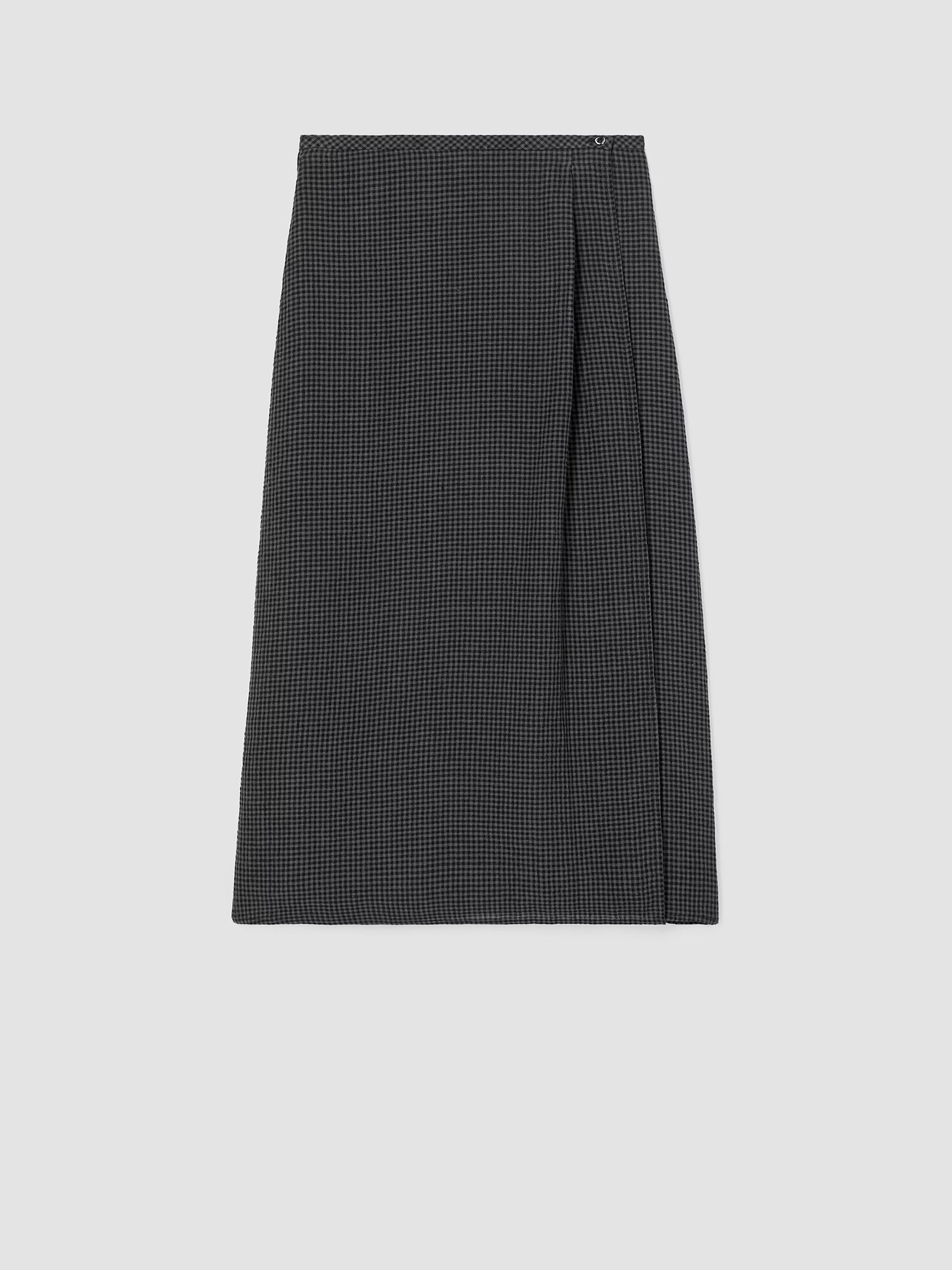 Puckered Organic Linen Wrap Skirt