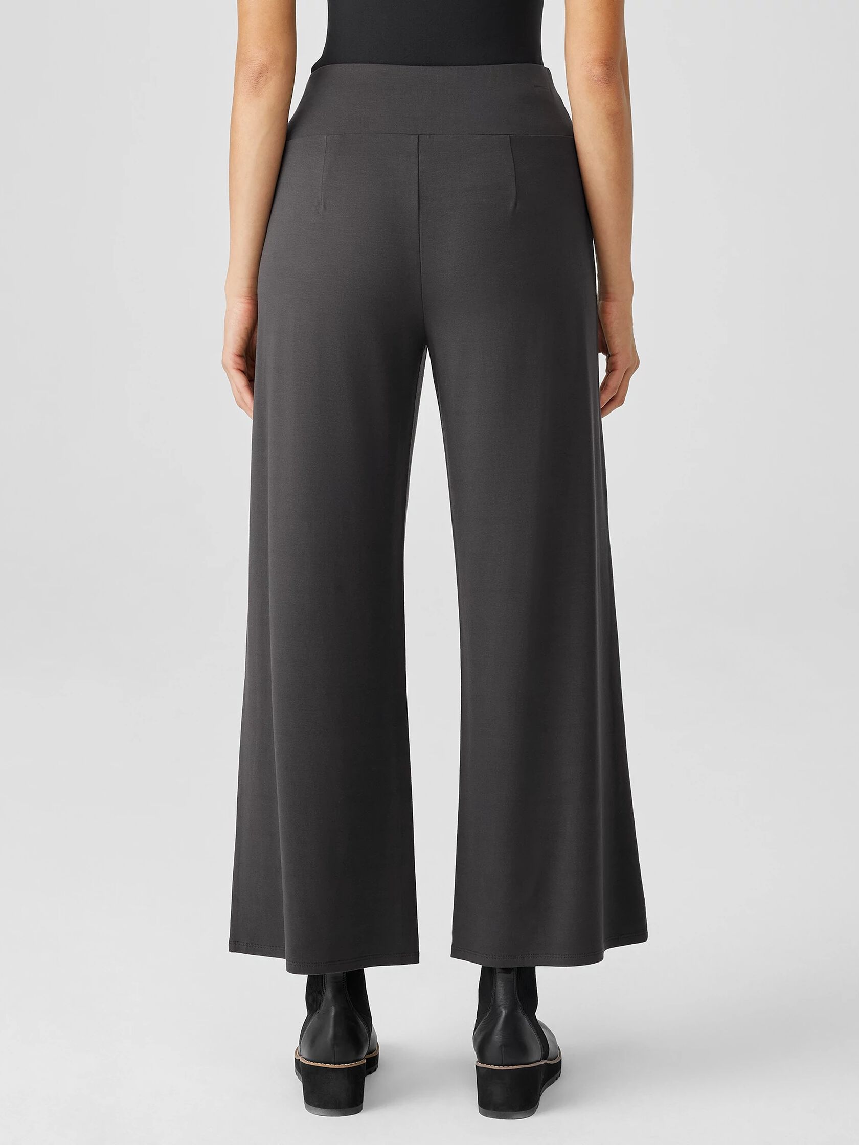 Stretch Jersey Knit Wide-Leg Pant