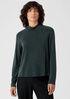 Sandwashed Cupro Knit Mock Neck Top