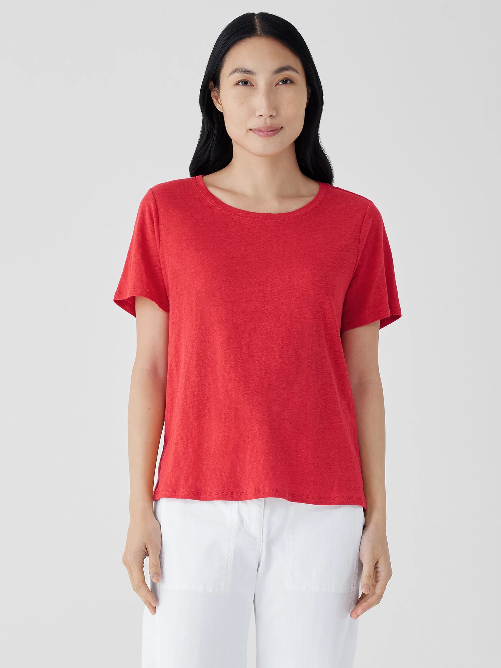 Organic Linen Jersey Crew Neck Tee
