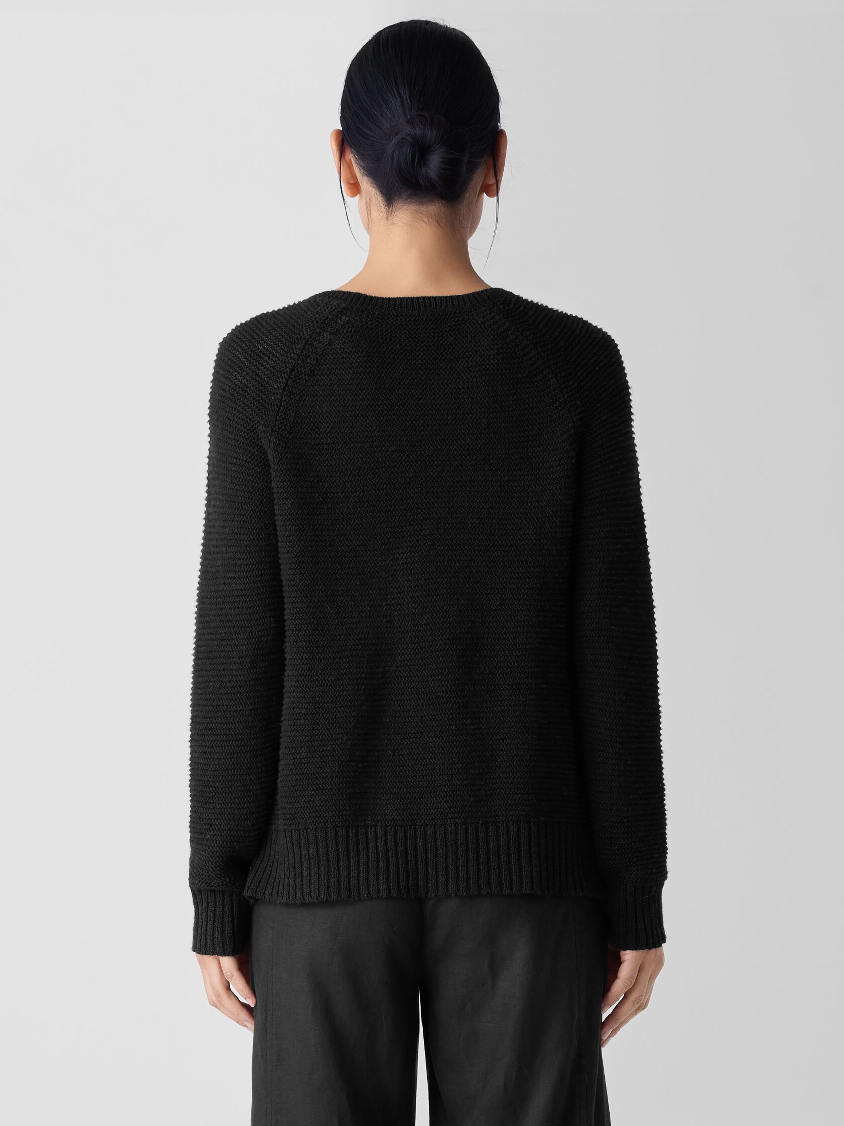 Organic Linen Cotton Slub Crew Neck Top