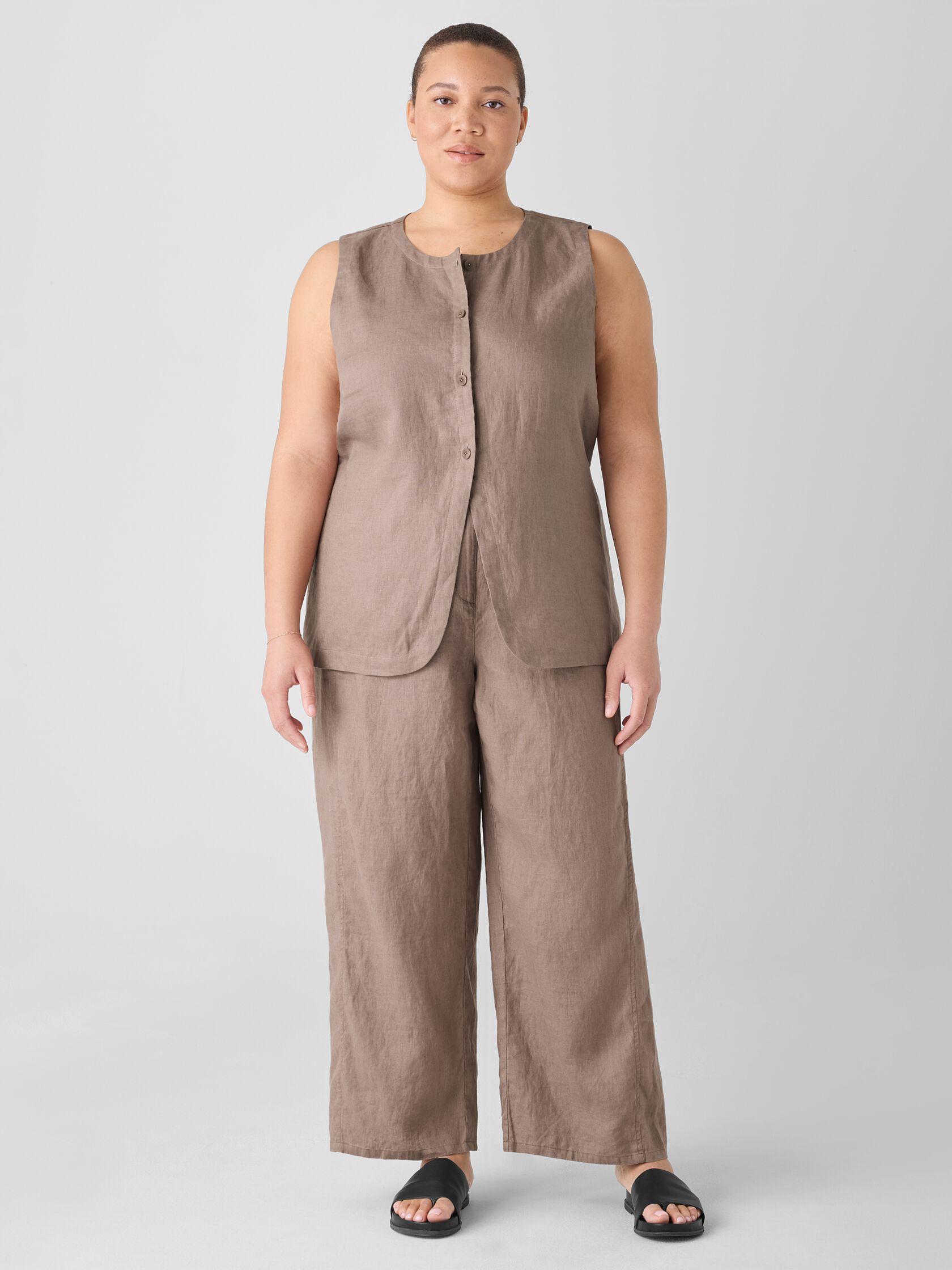 Organic Linen Wide-Leg Trouser Pant
