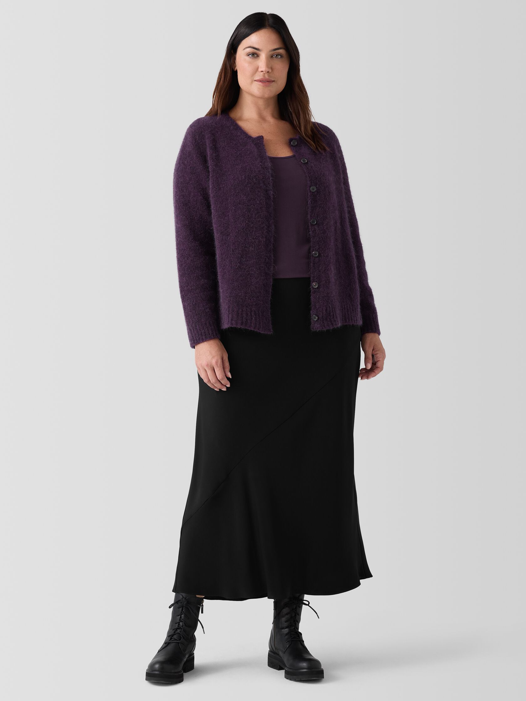 Silk Double Crepe Bias Skirt