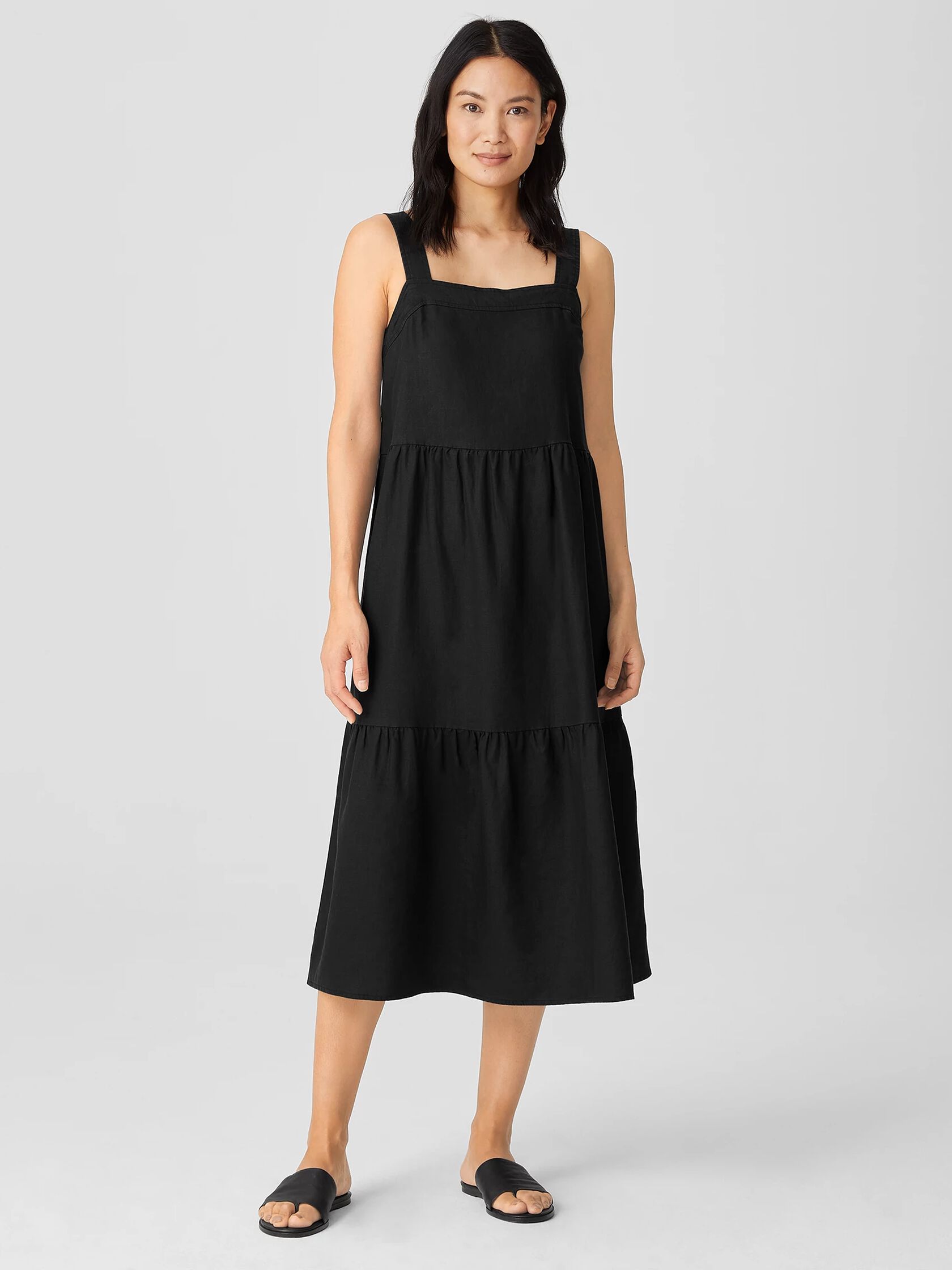 Organic Linen Tiered Dress
