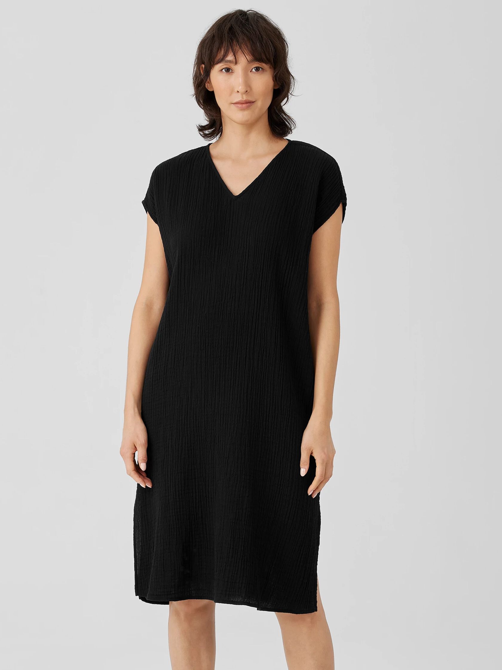 Organic Cotton&nbsp;Gauze V-Neck Dress