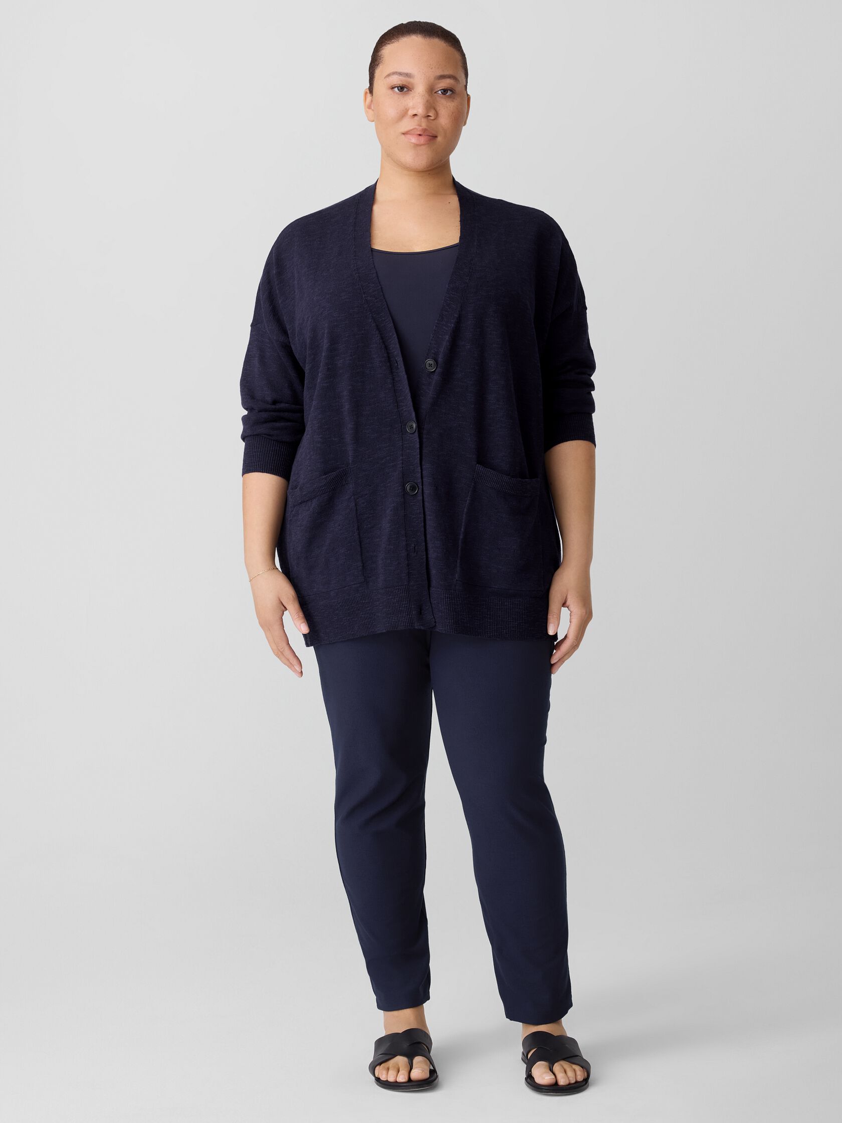 Washable Stretch Crepe Slim Pant