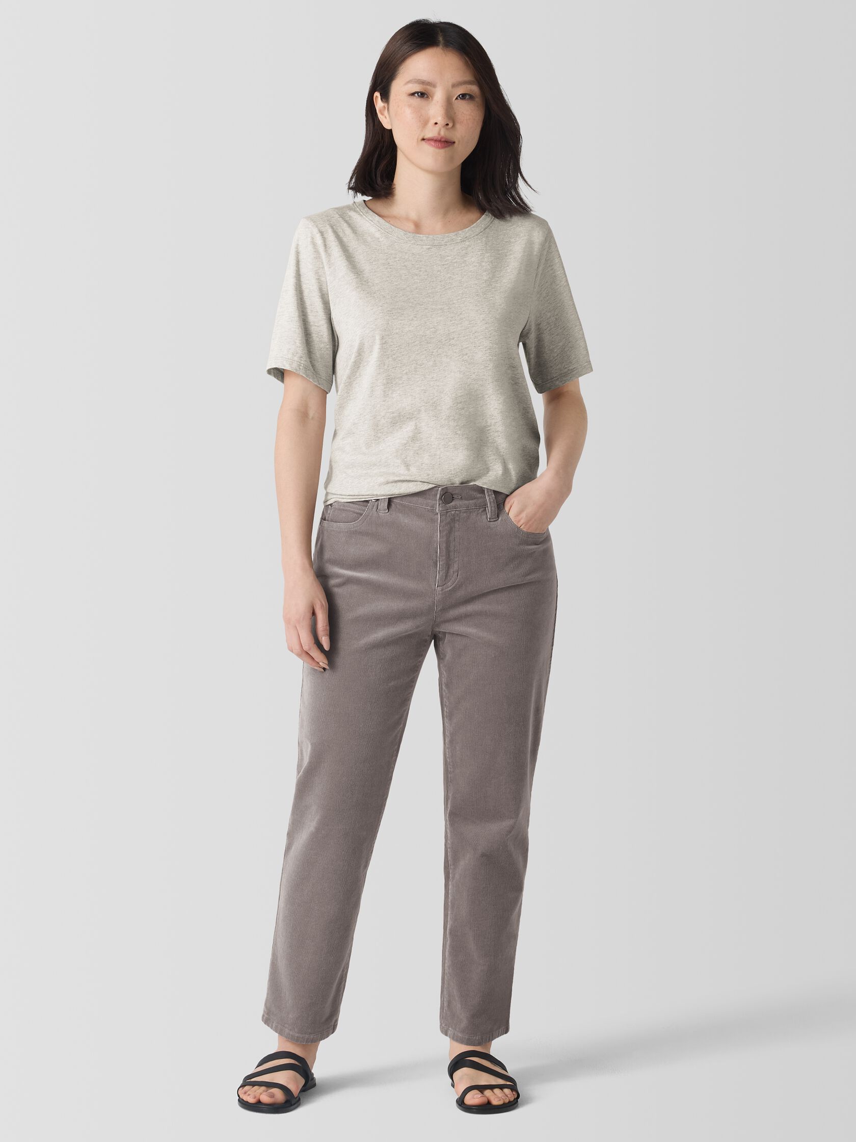 Organic Cotton Stretch Corduroy Straight Pant