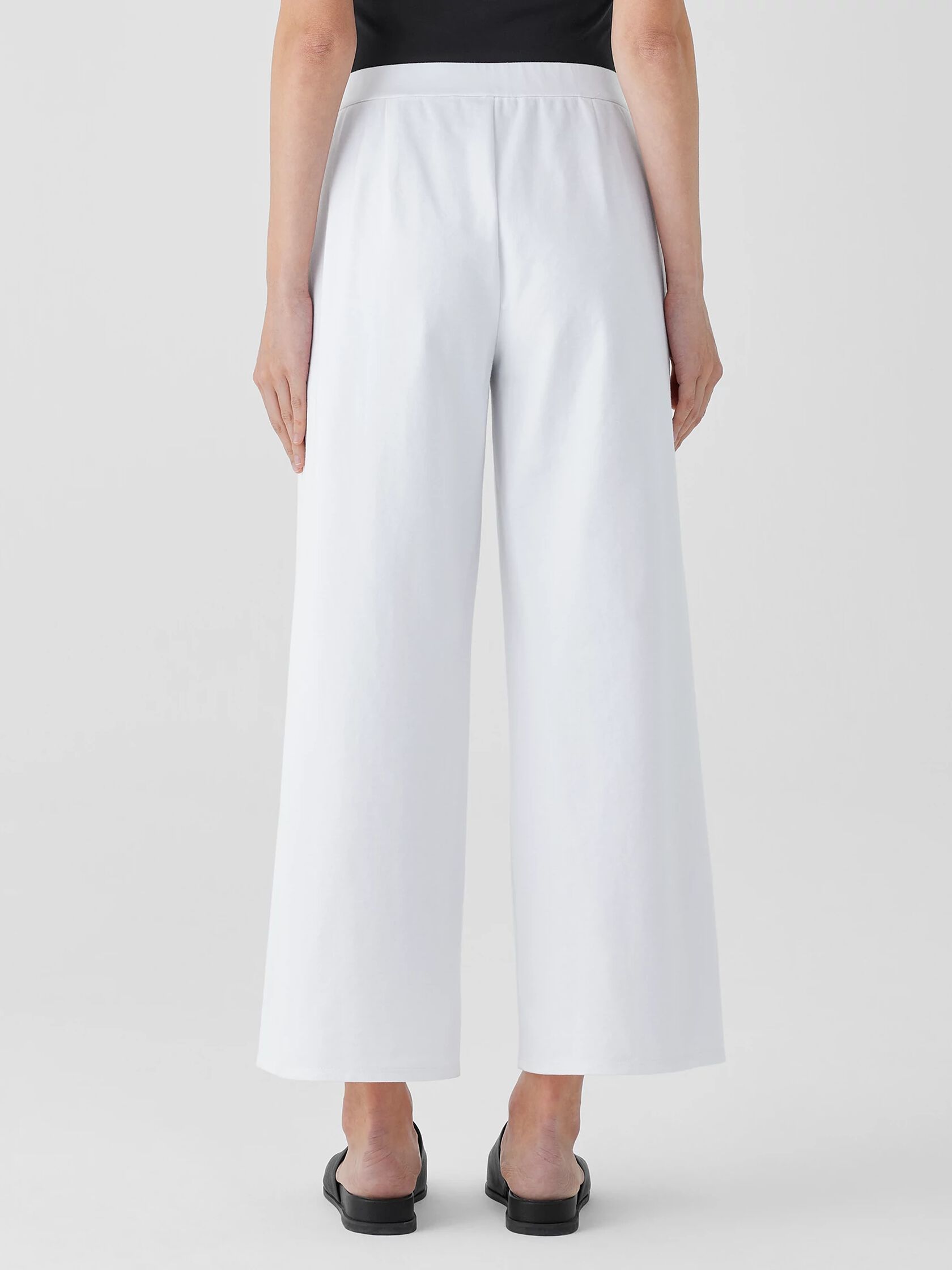 Cotton Blend Ponte Wide-Leg Pant