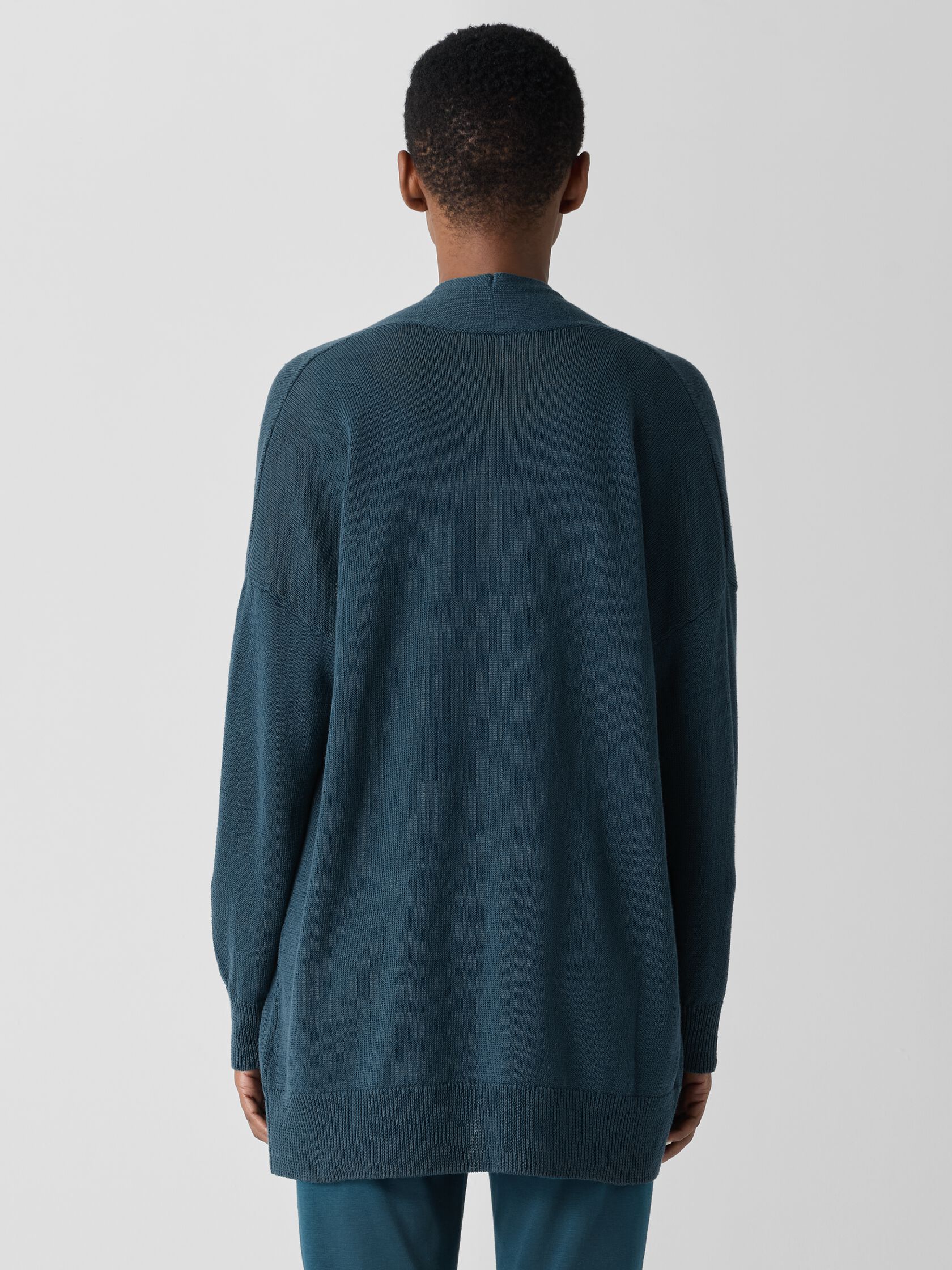 Organic Linen Cotton Cord Long Cardigan