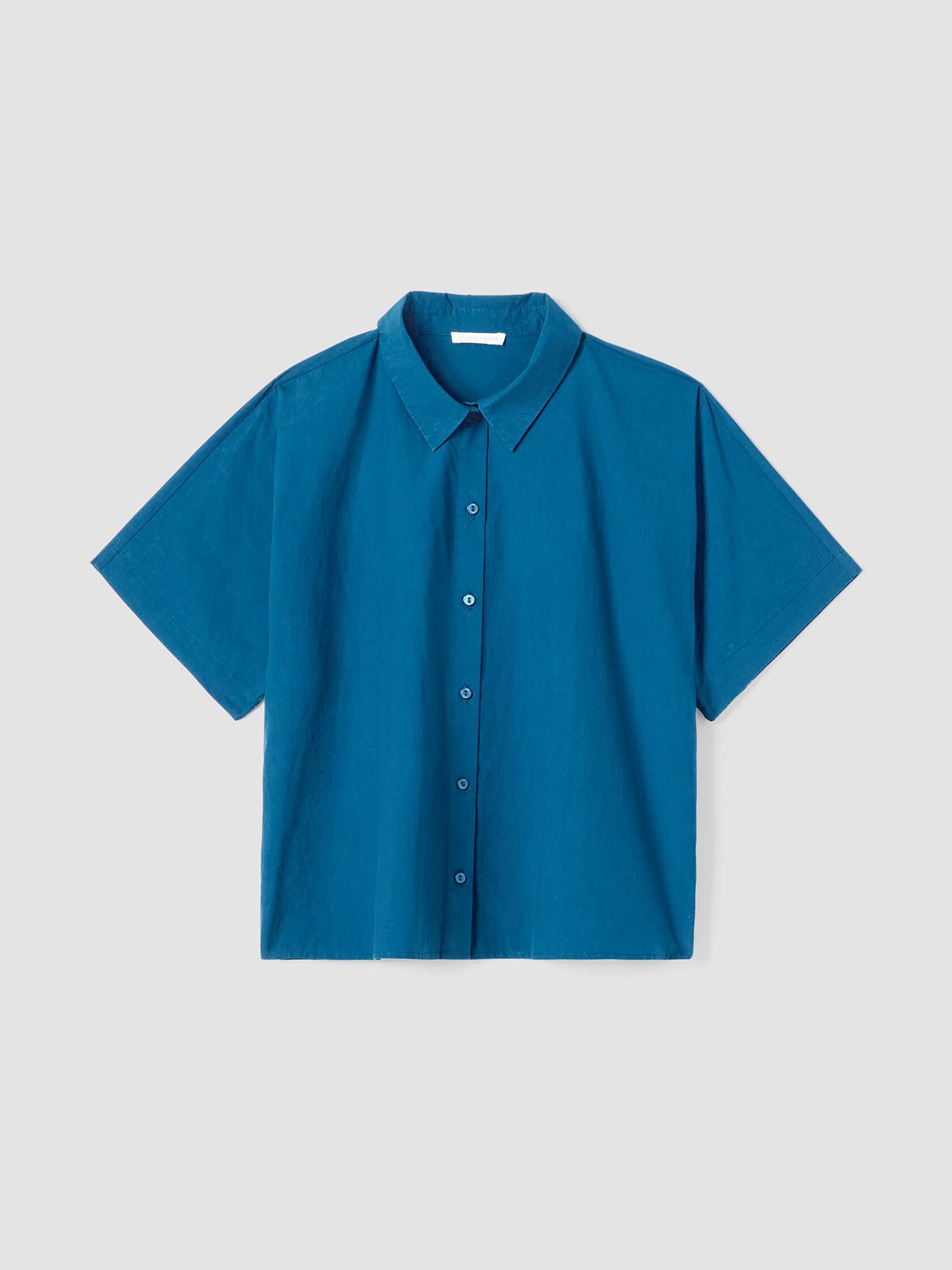 Washed Organic Cotton Poplin Short-Sleeve Shirt
