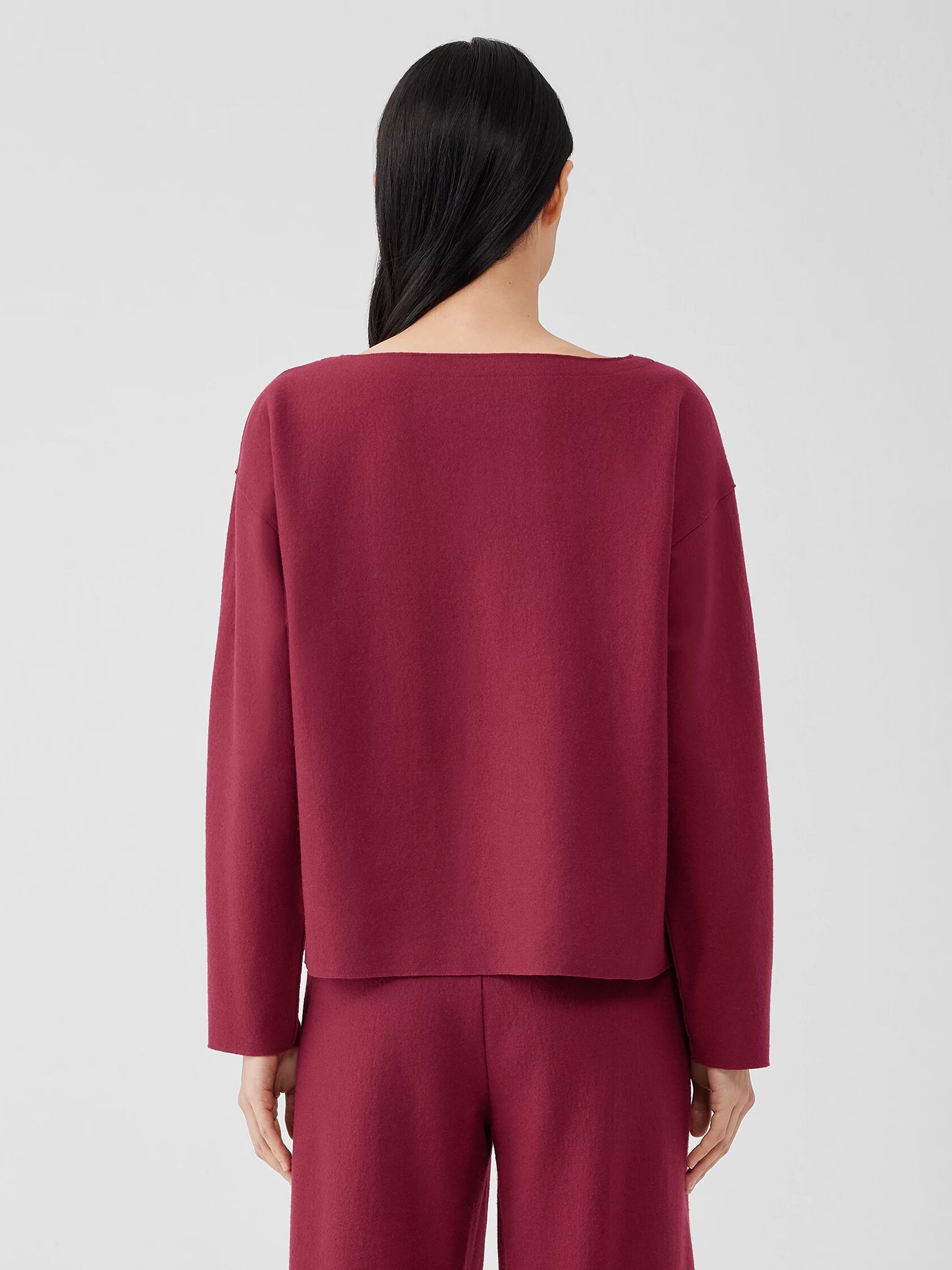 Boiled Wool Jersey Bateau Neck Top