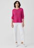 Organic Linen Cotton Slub Crew Neck Top