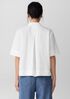 Washed Organic Cotton Poplin Split Neck Top