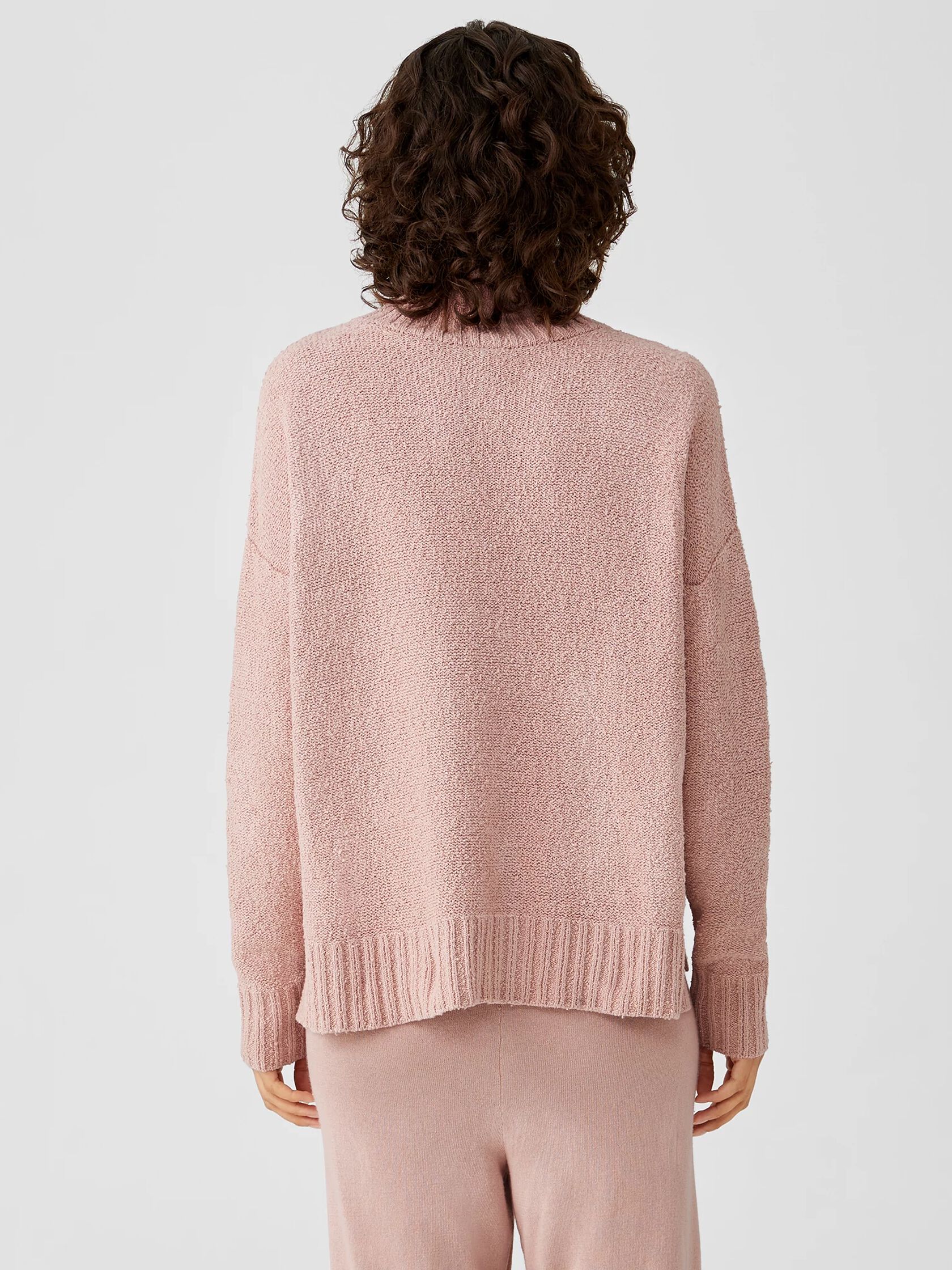 Peruvian Organic Cotton Boucle Turtleneck Box-Top