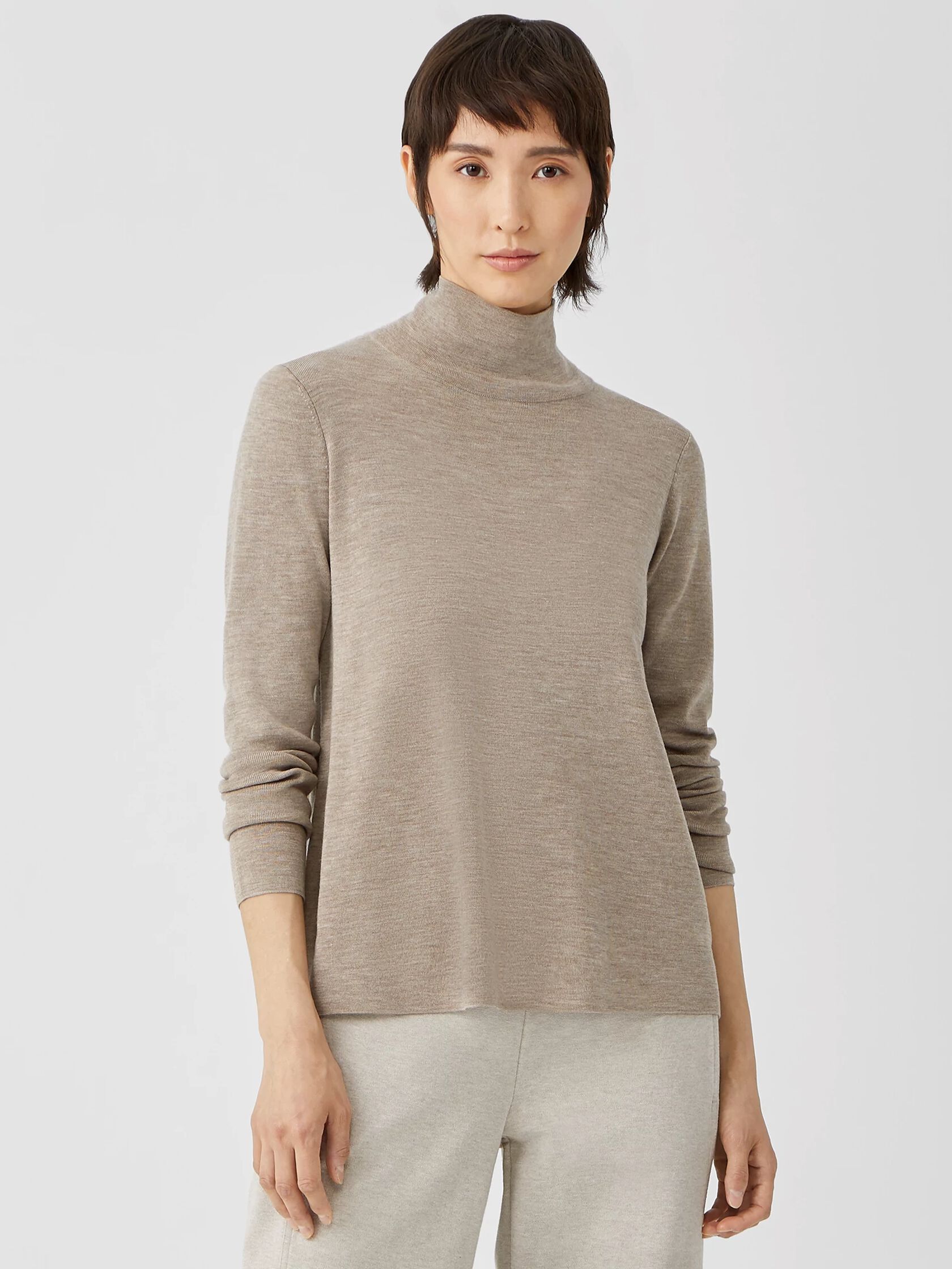 Ultrafine Merino Scrunch Neck Top in Responsible Wool