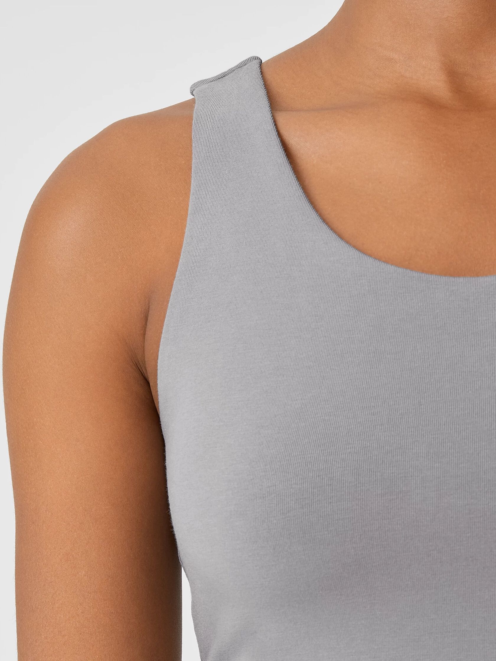 Pima Cotton Stretch Jersey Cropped Tank