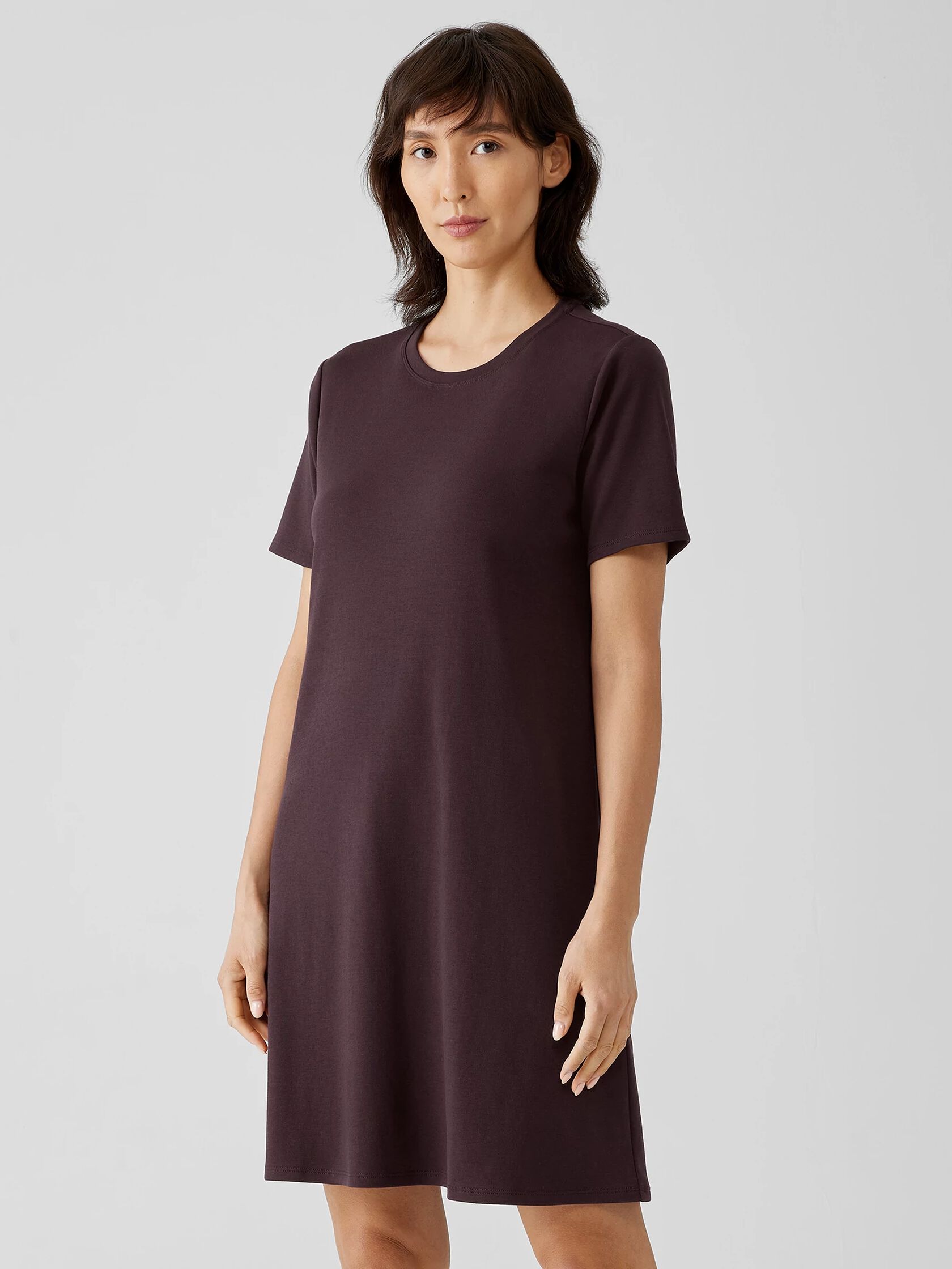 Organic Cotton Interlock Crew Neck Dress