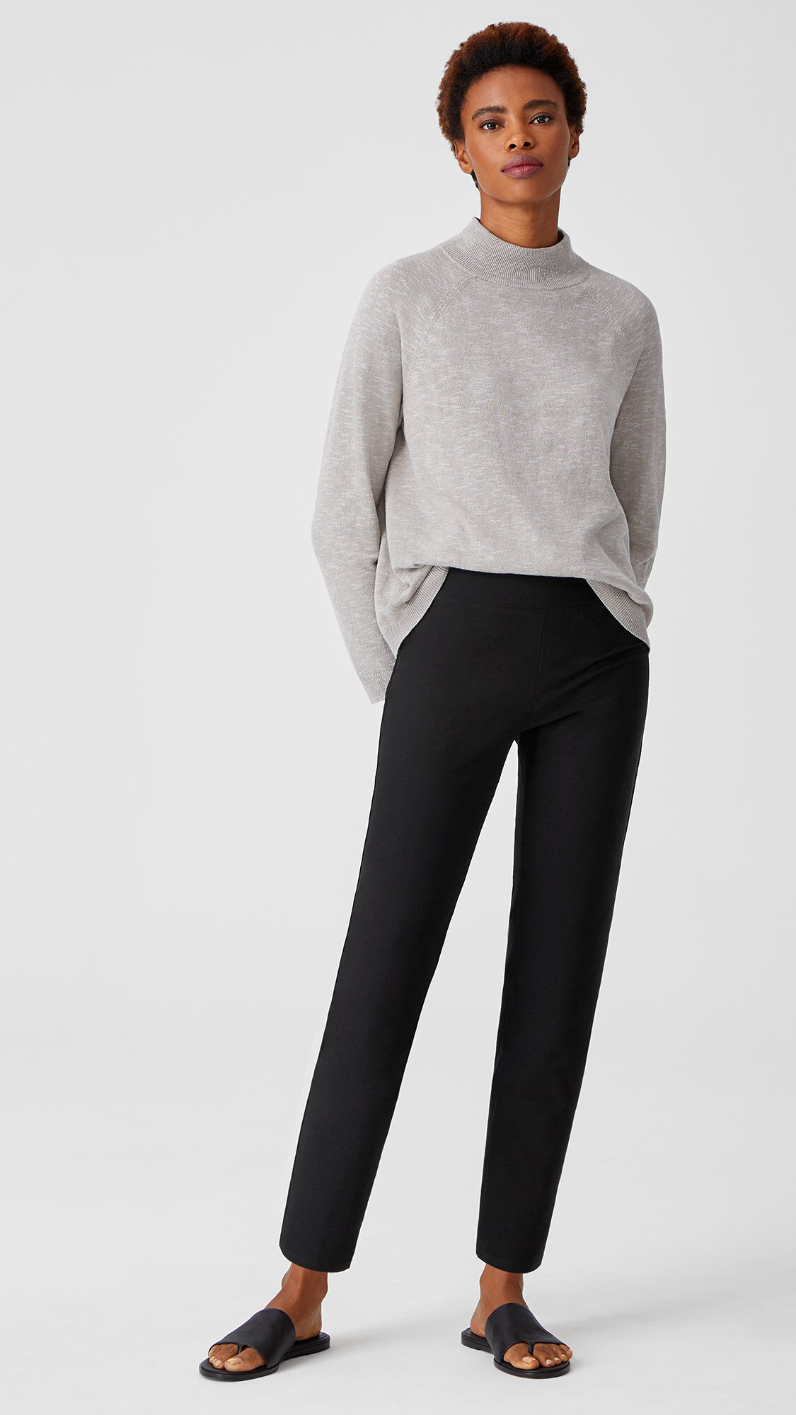 Washable Stretch Crepe High Waisted Pant