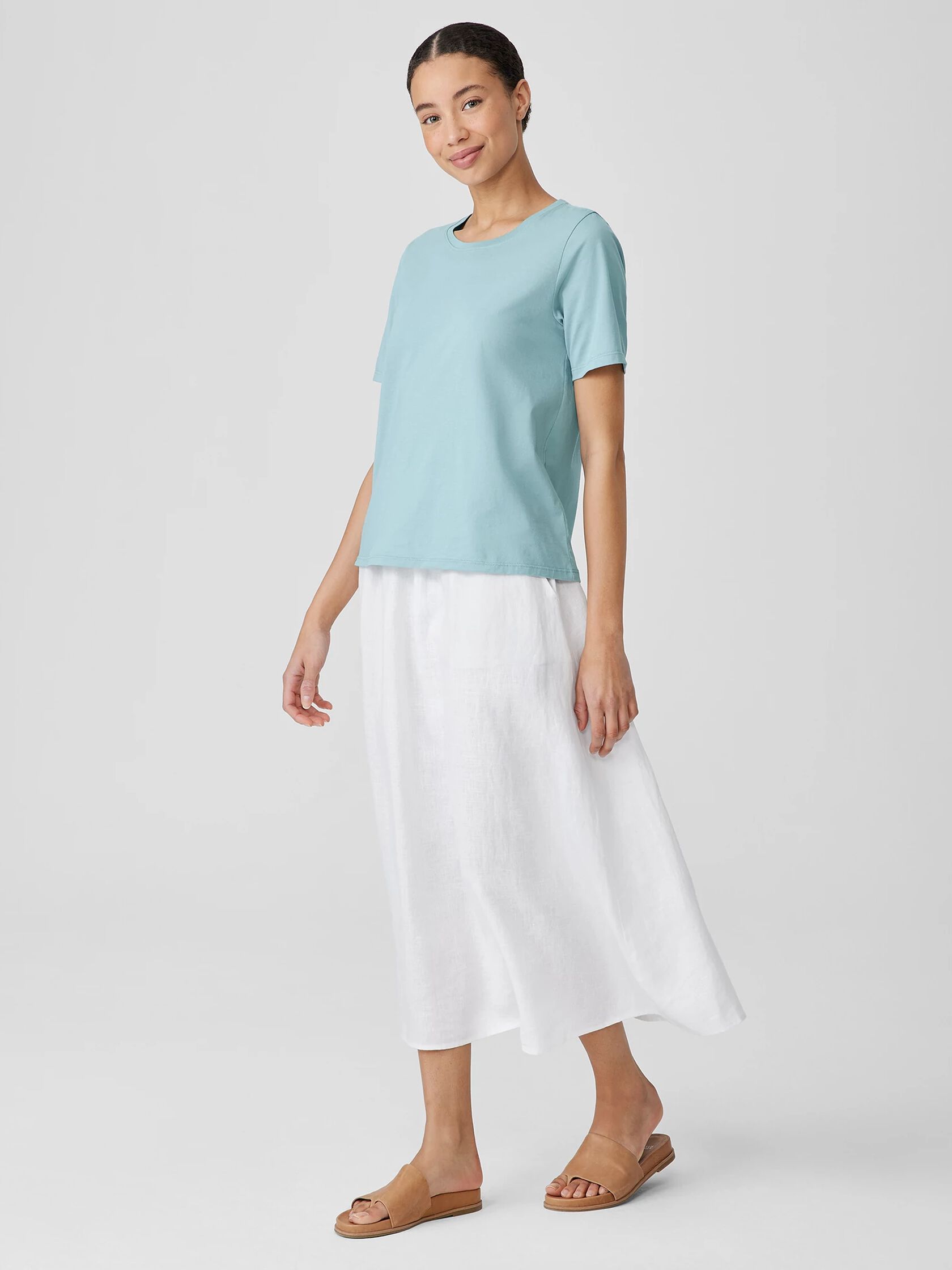 Organic Pima Cotton Jersey&nbsp;Round Neck Tee