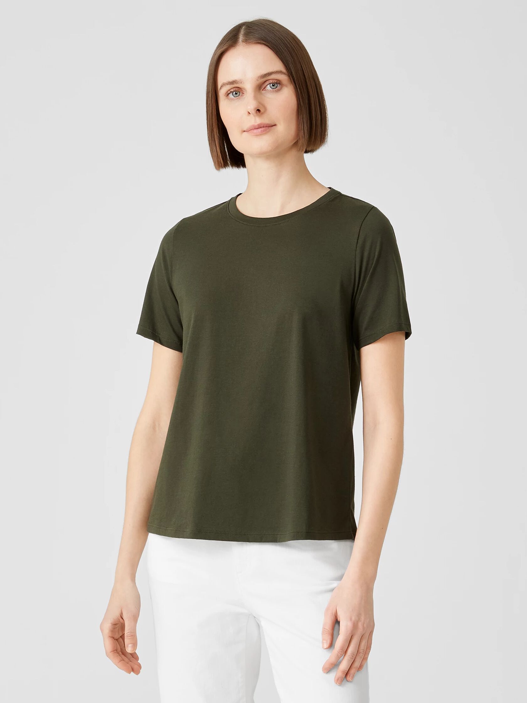 Organic Pima Cotton Jersey Round Neck Tee
