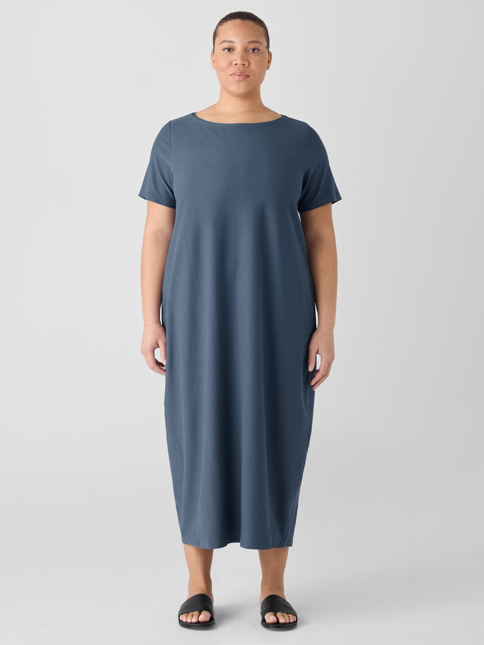 Washable Stretch Crepe Oval Dress