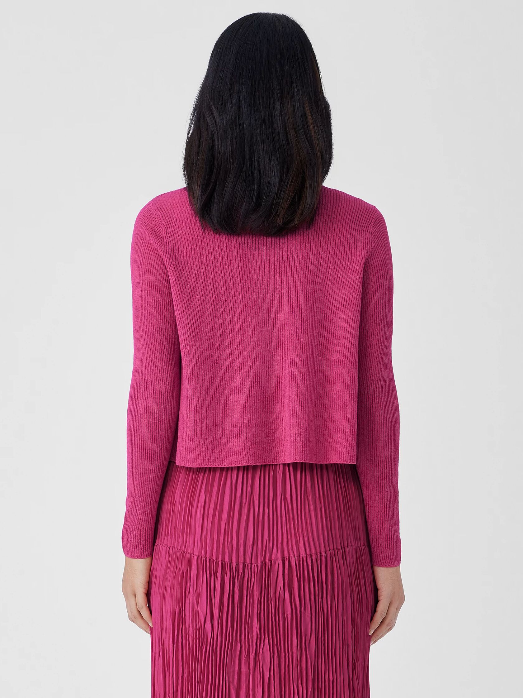 Organic Linen Cotton Airy Tuck Cropped Cardigan