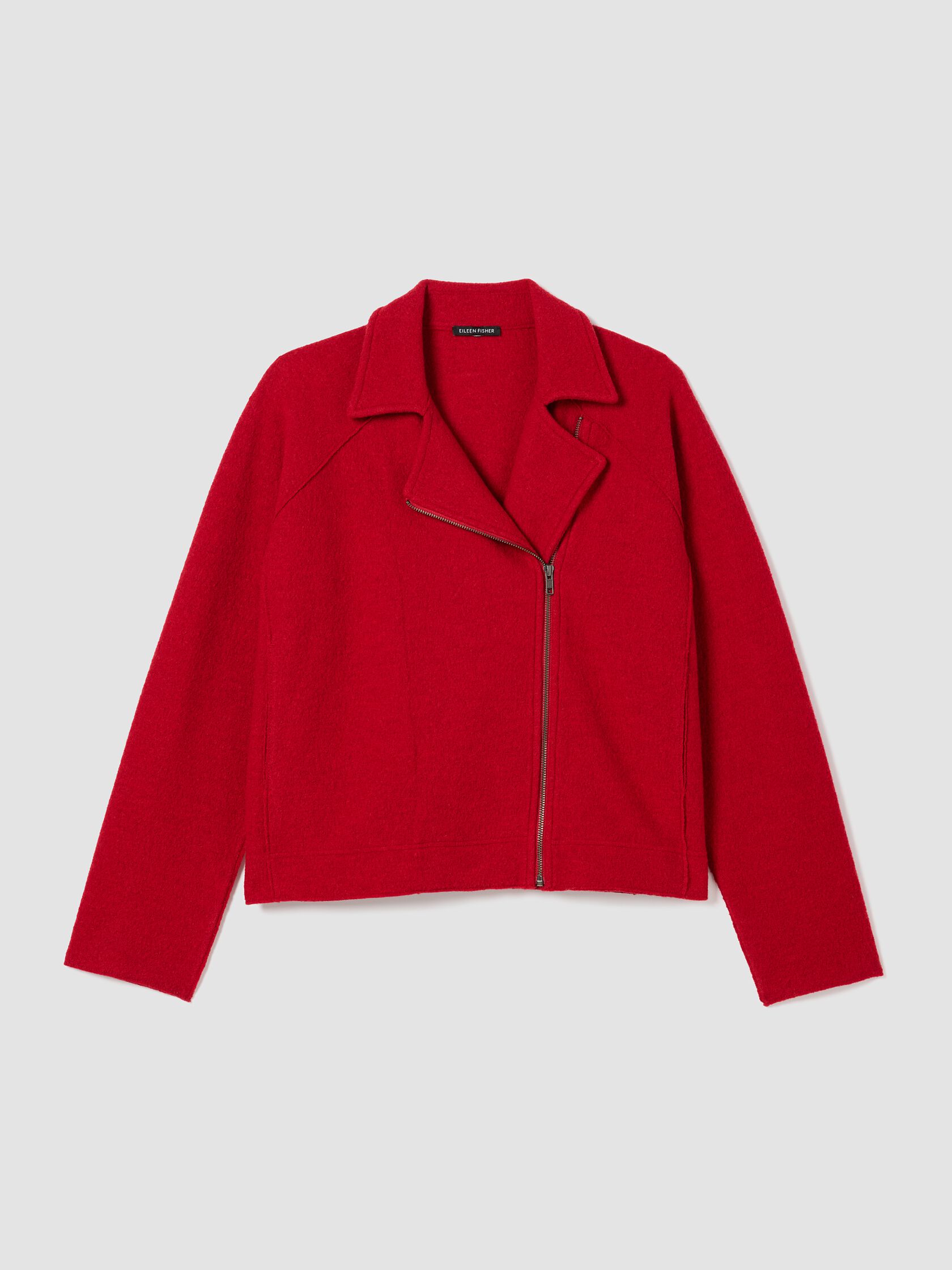 Lightweight Boiled Wool Motorcycle Jacket in Regenerative Wool