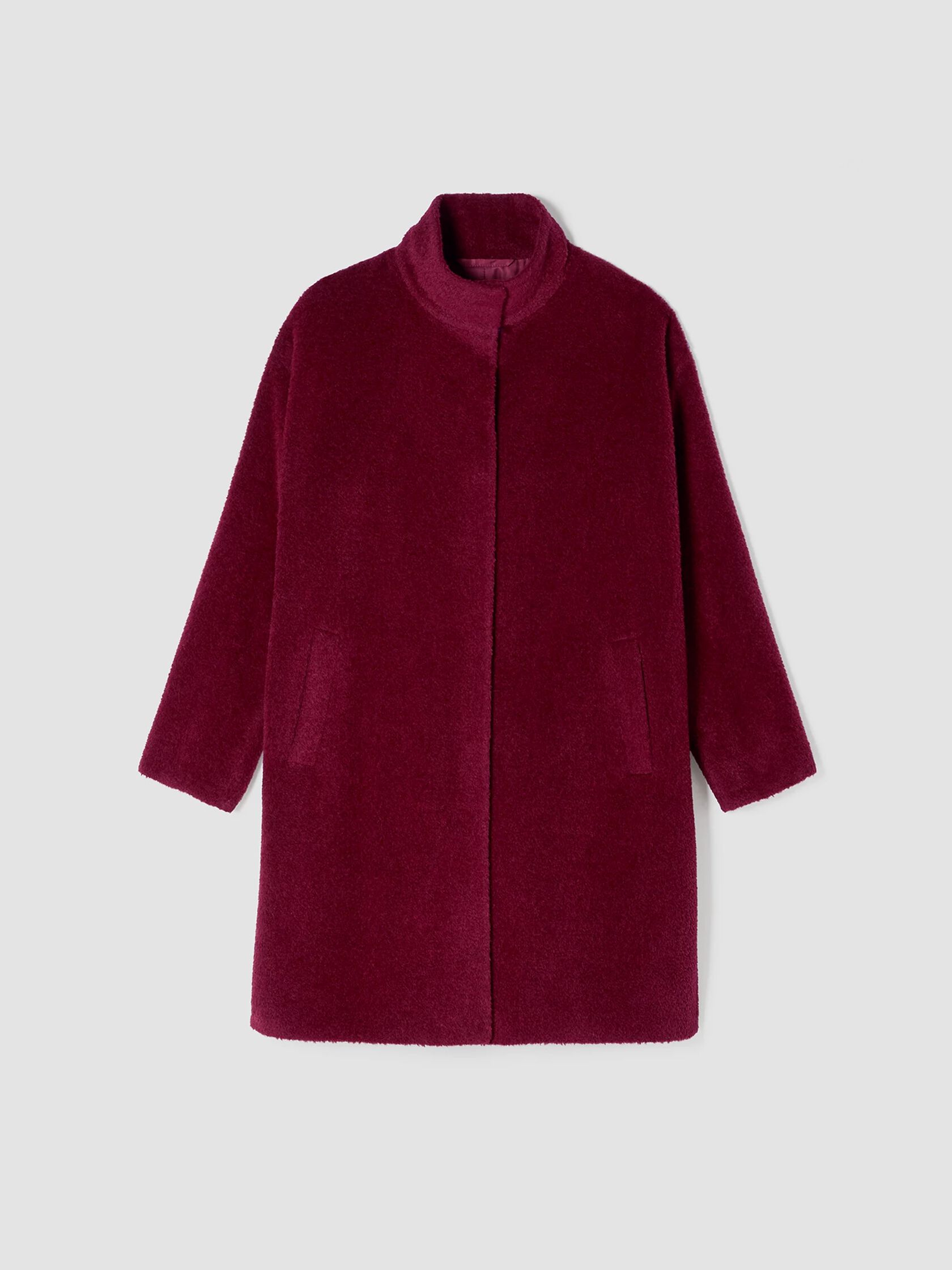 Sheared Suri Alpaca Stand Collar Coat