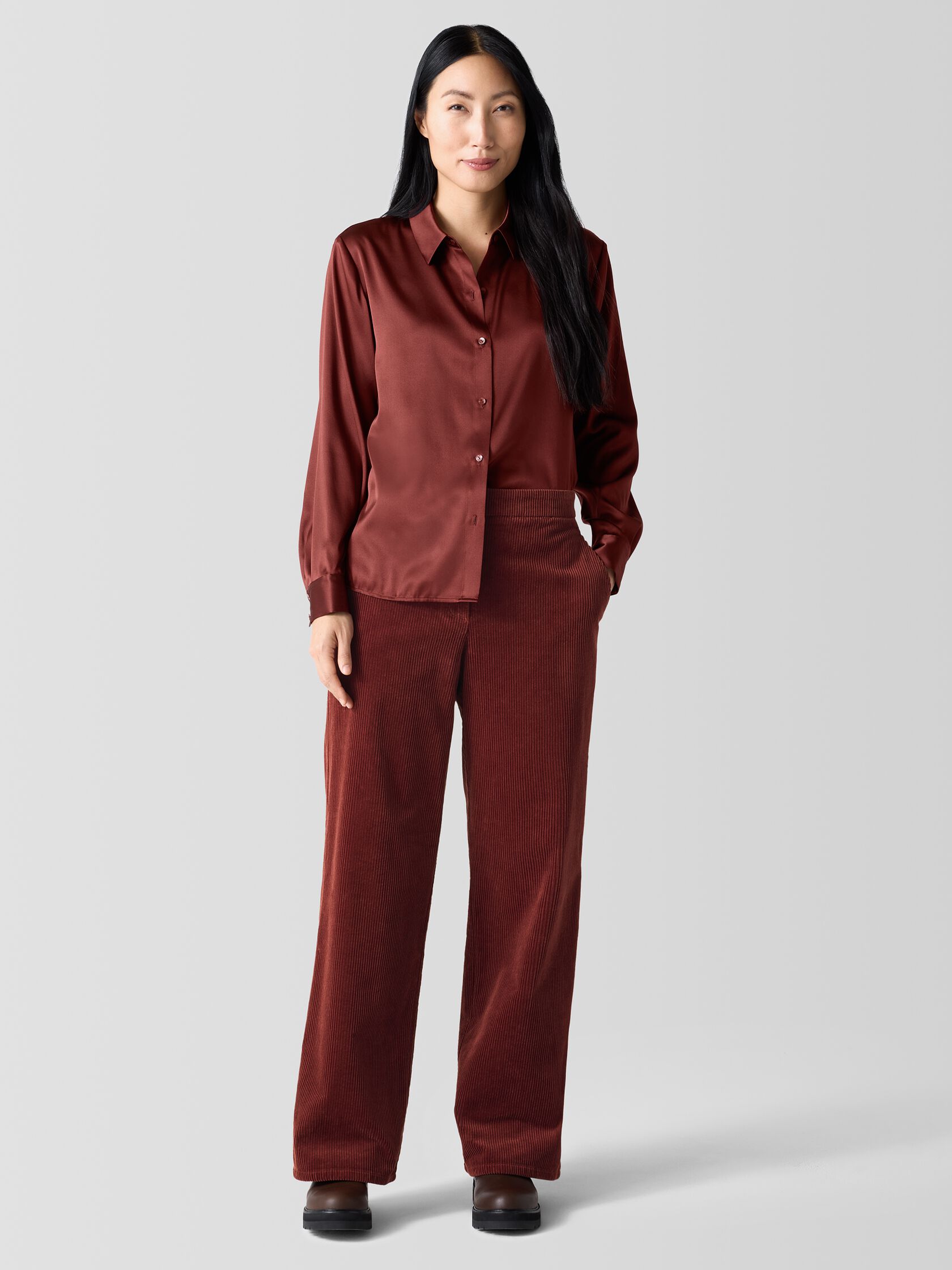Organic Cotton Corduroy Wide-Leg Pant