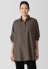 Washed Organic Cotton Poplin Classic Collar Long Shirt