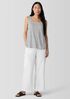 Striped Organic Linen Jersey Scoop Neck Tank