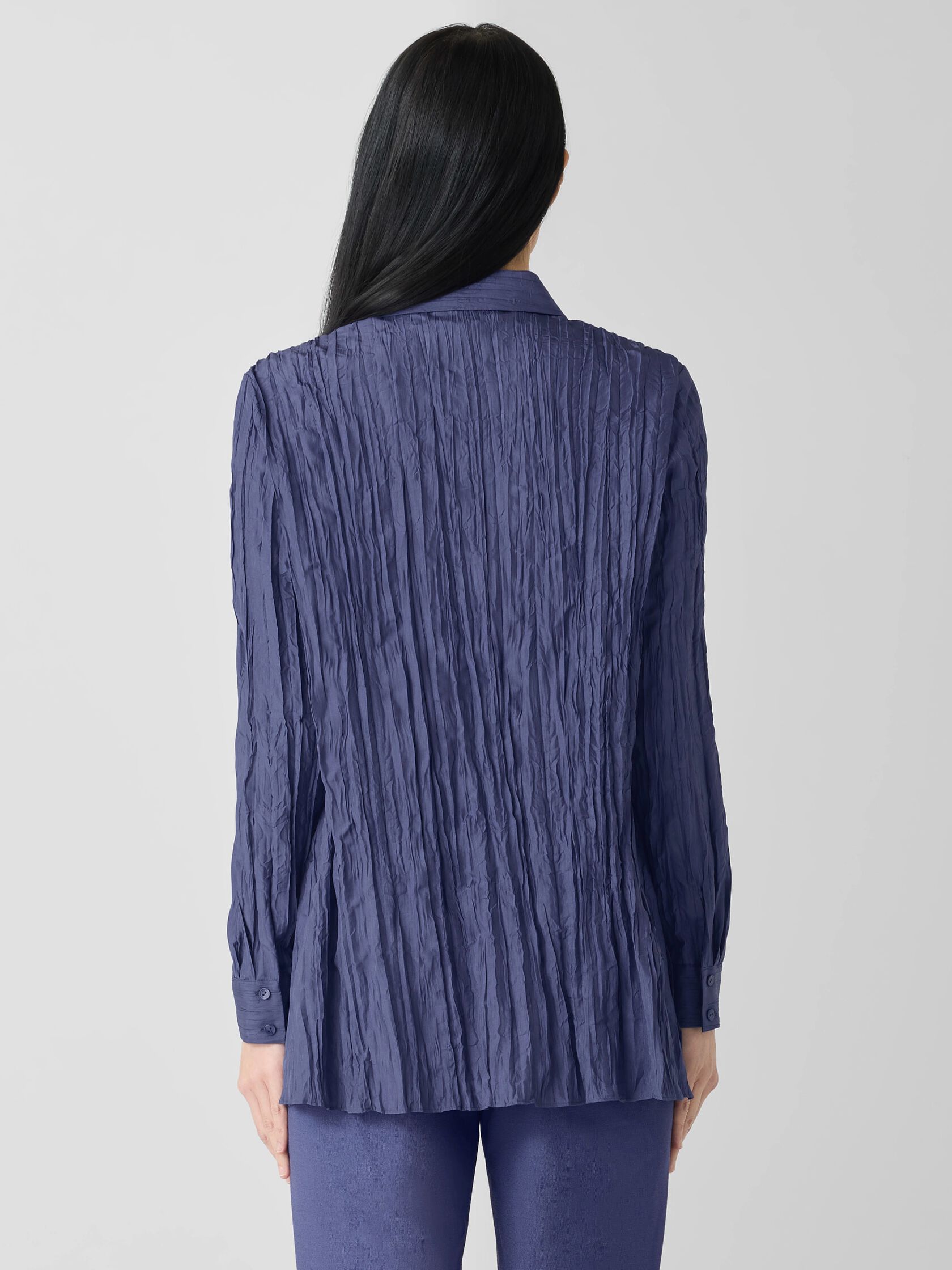 Crushed Silk Classic Collar Shirt