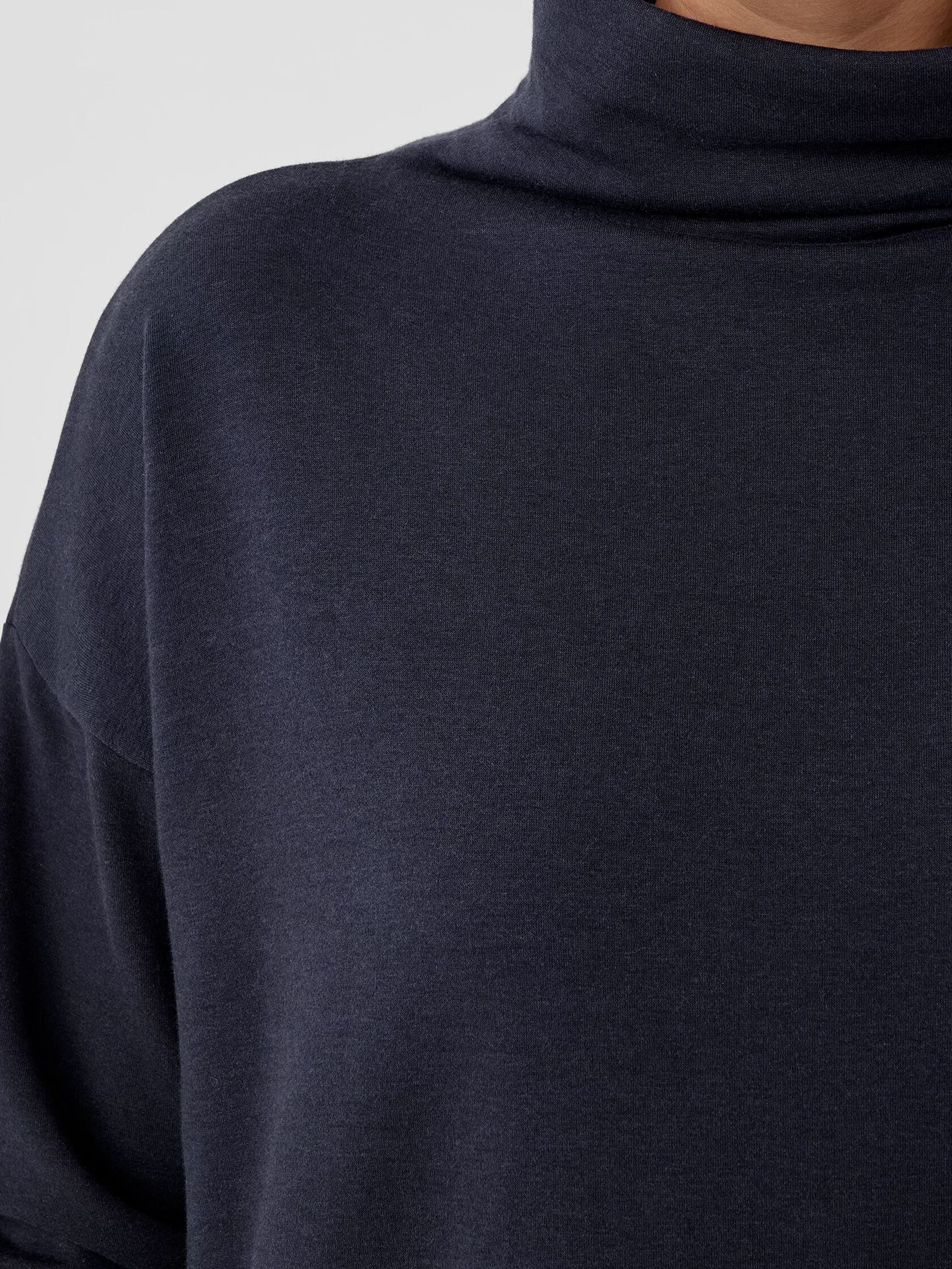 Cozy Brushed Terry Hug Funnel Neck Top