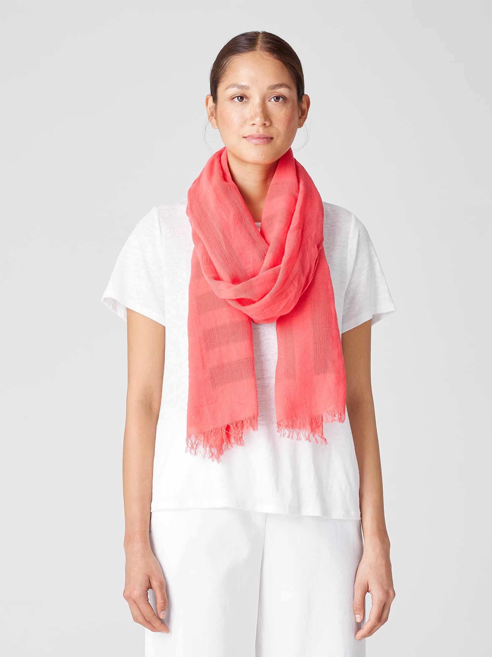 Organic Cotton Mesh Stripe Scarf