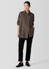 Washed Organic Cotton Poplin Classic Collar Long Shirt