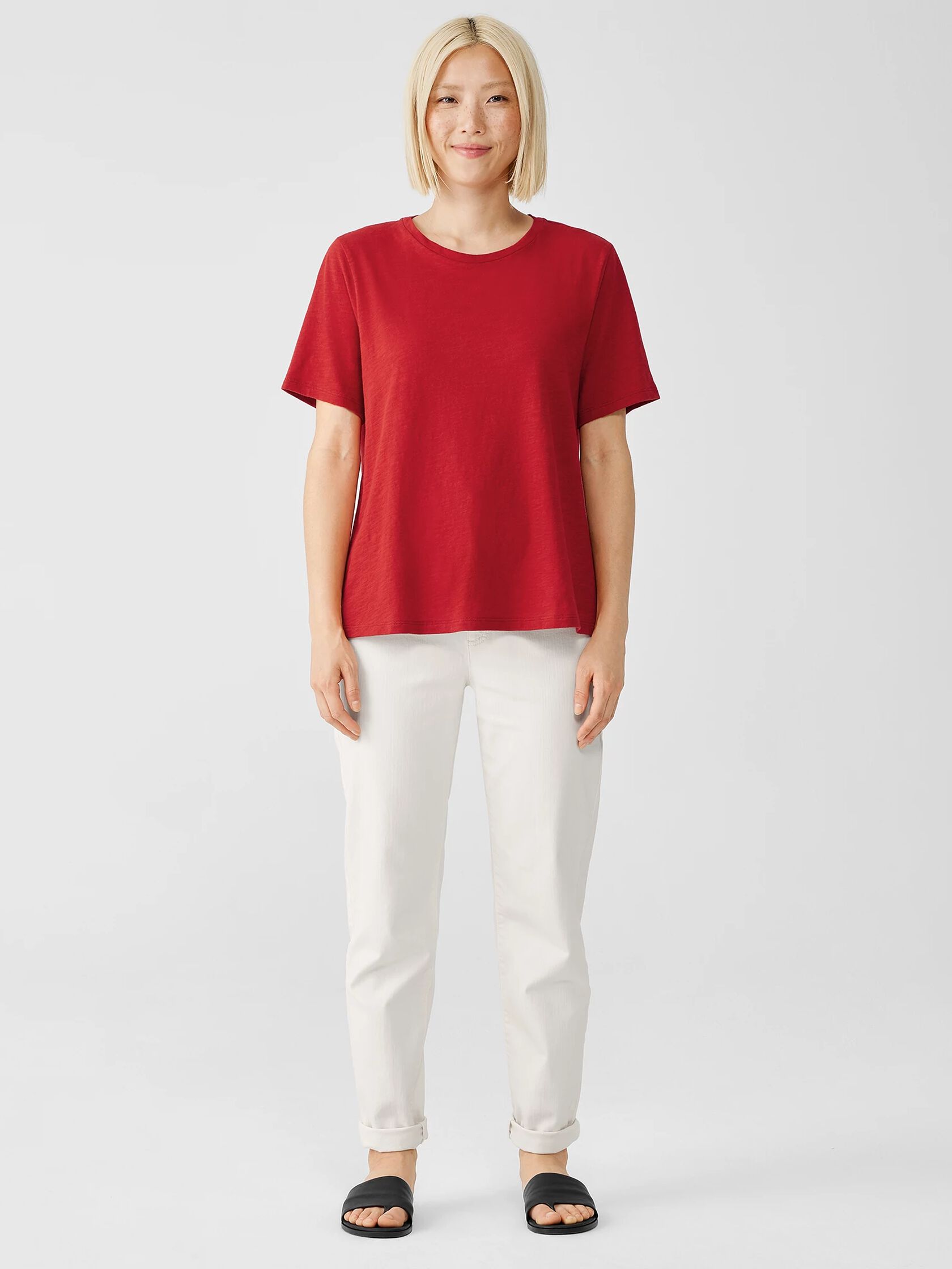 Organic Cotton Slub Crew Neck Tee