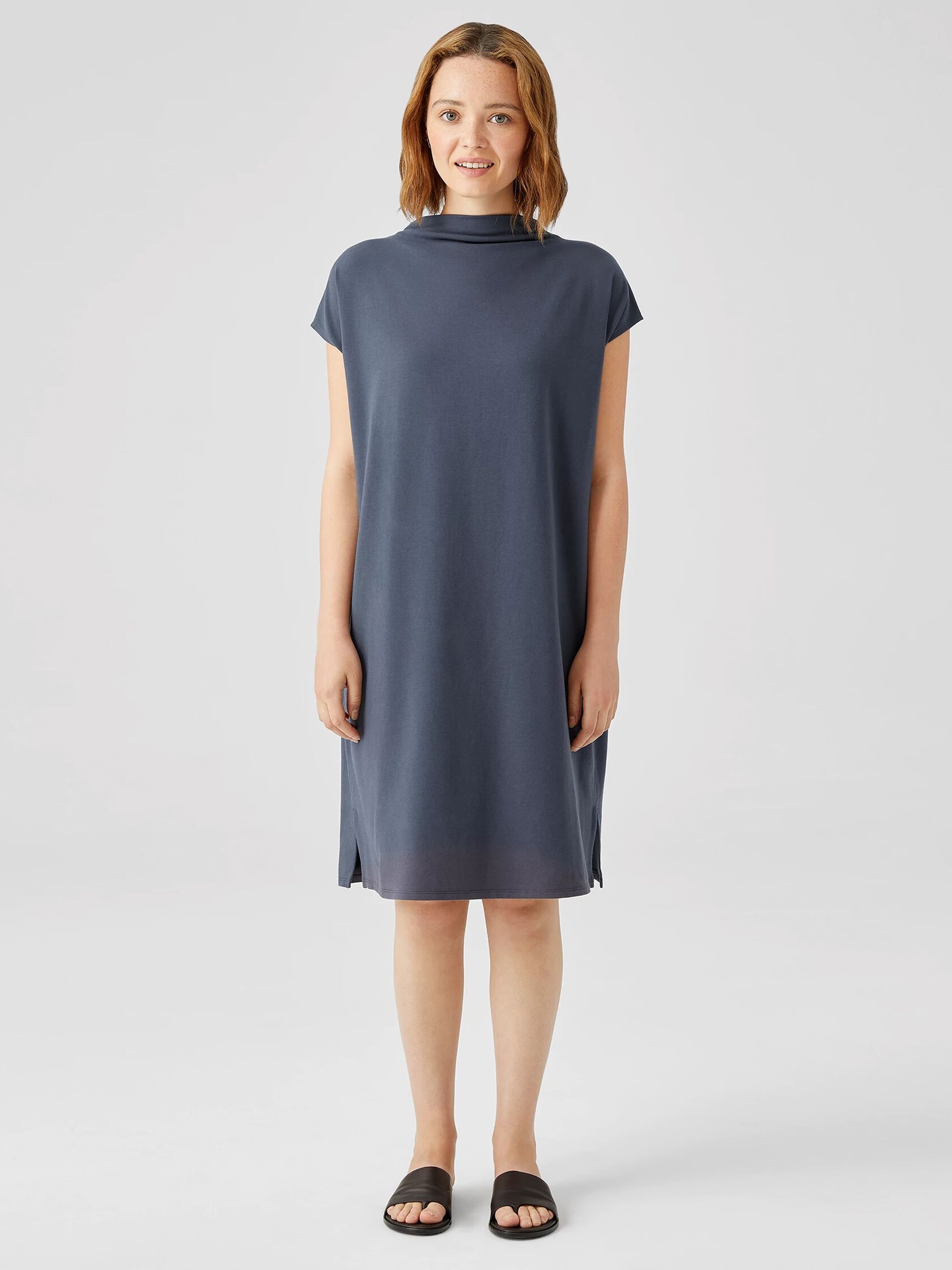Traceable Organic Cotton Jersey Funnel Neck Dress