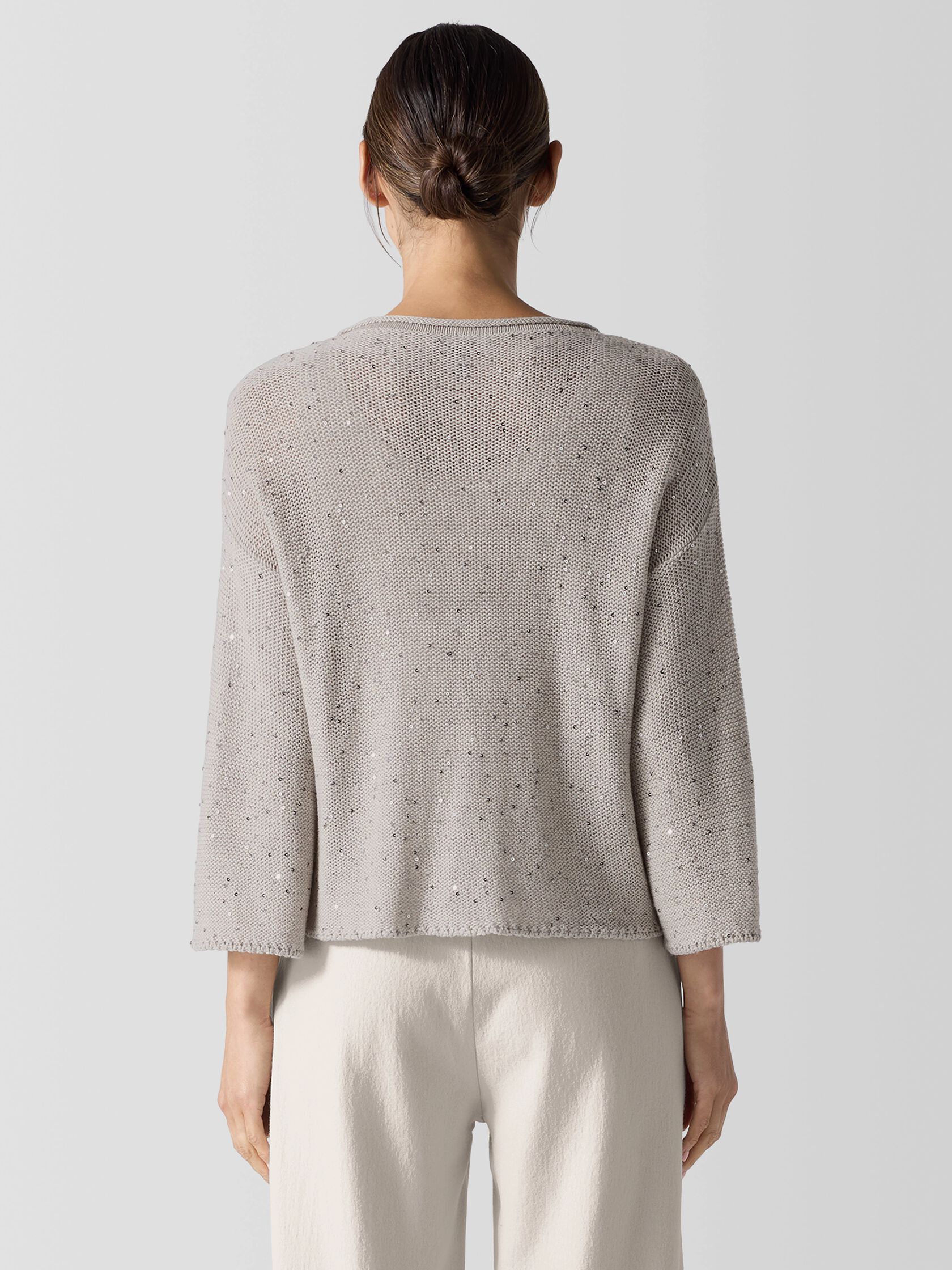 Merino Sequin Jewel Neck Top
