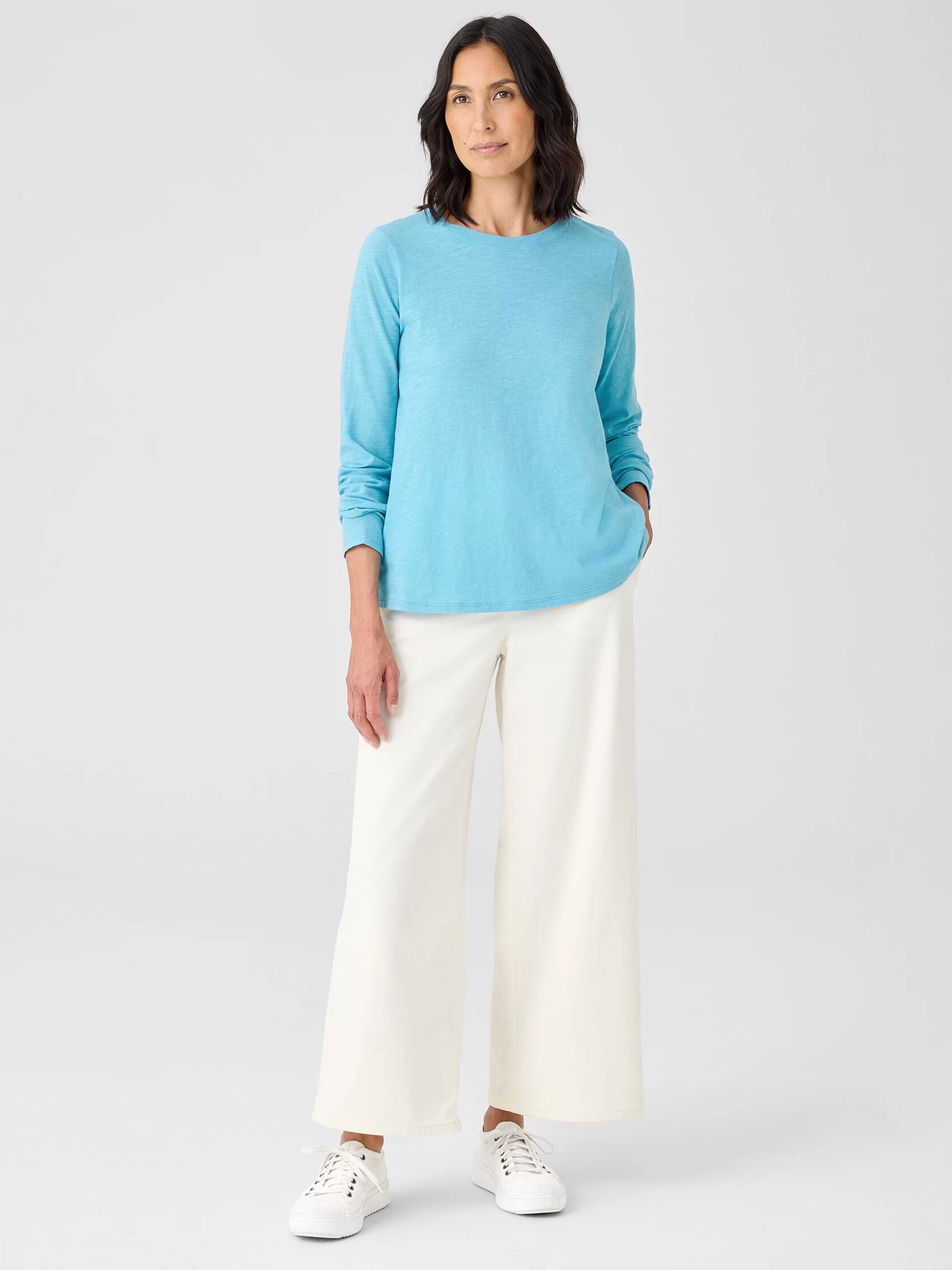 Organic Cotton Slub Crew Neck Top