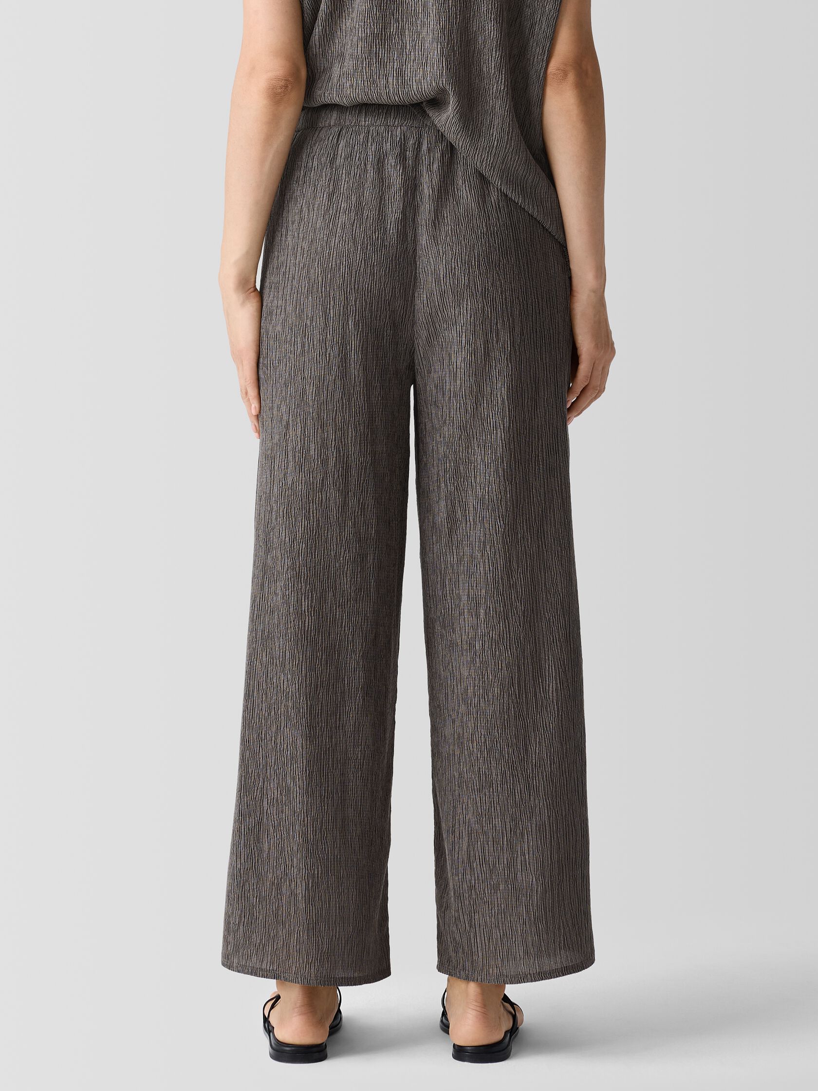 Woven Pliss&eacute; Wide-Leg Pant