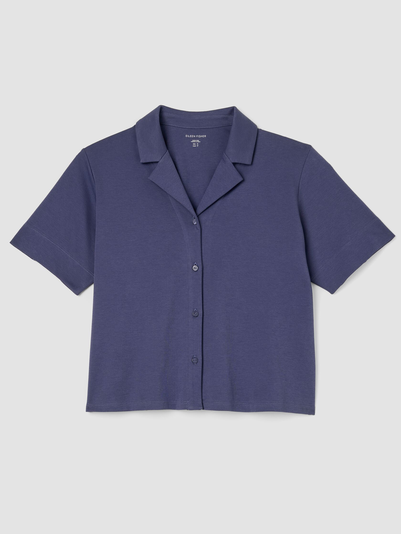 Organic Cotton Interlock Notch Collar Sleep Shirt