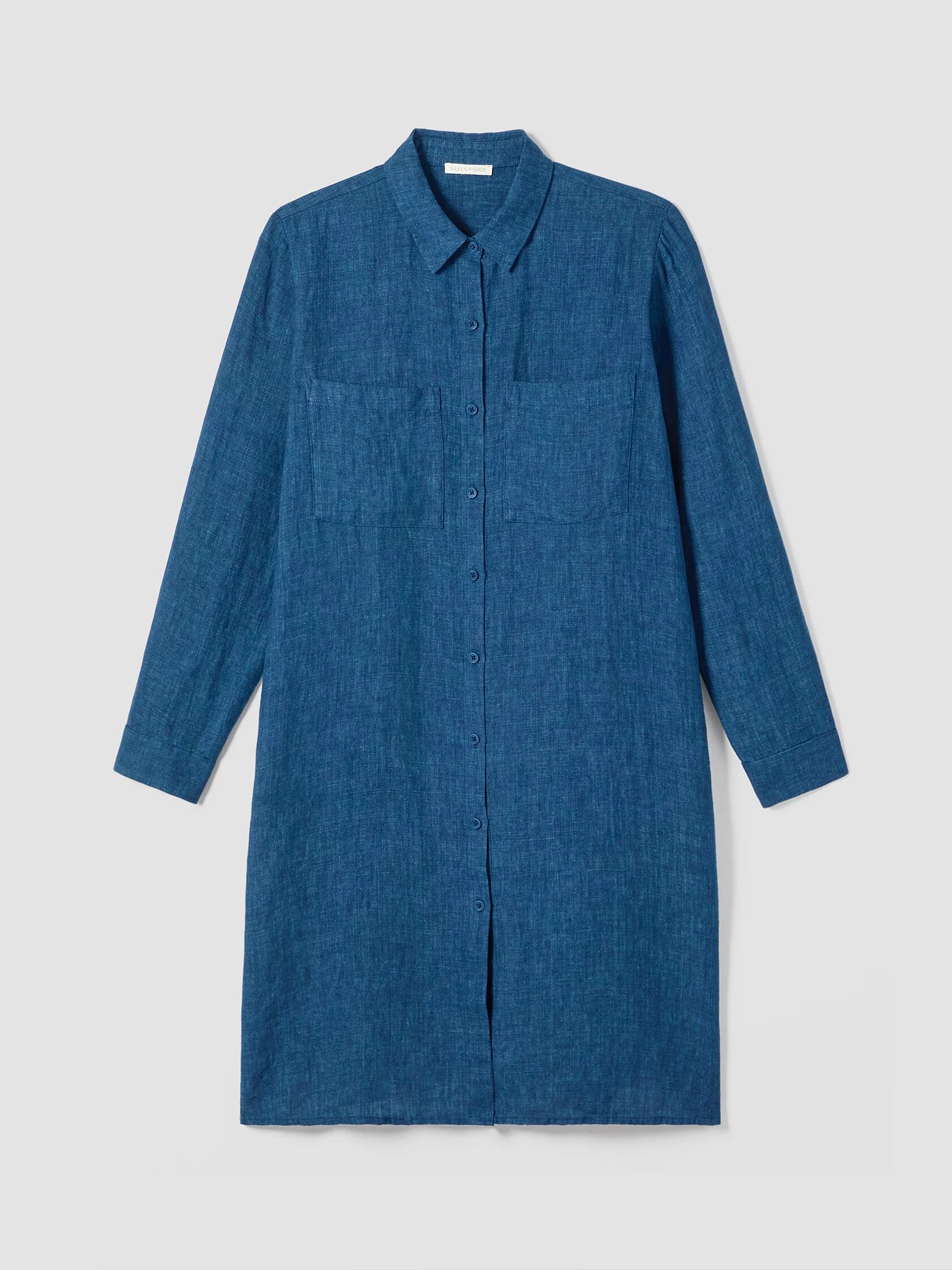 Washed Organic Linen Delave Shirtdress