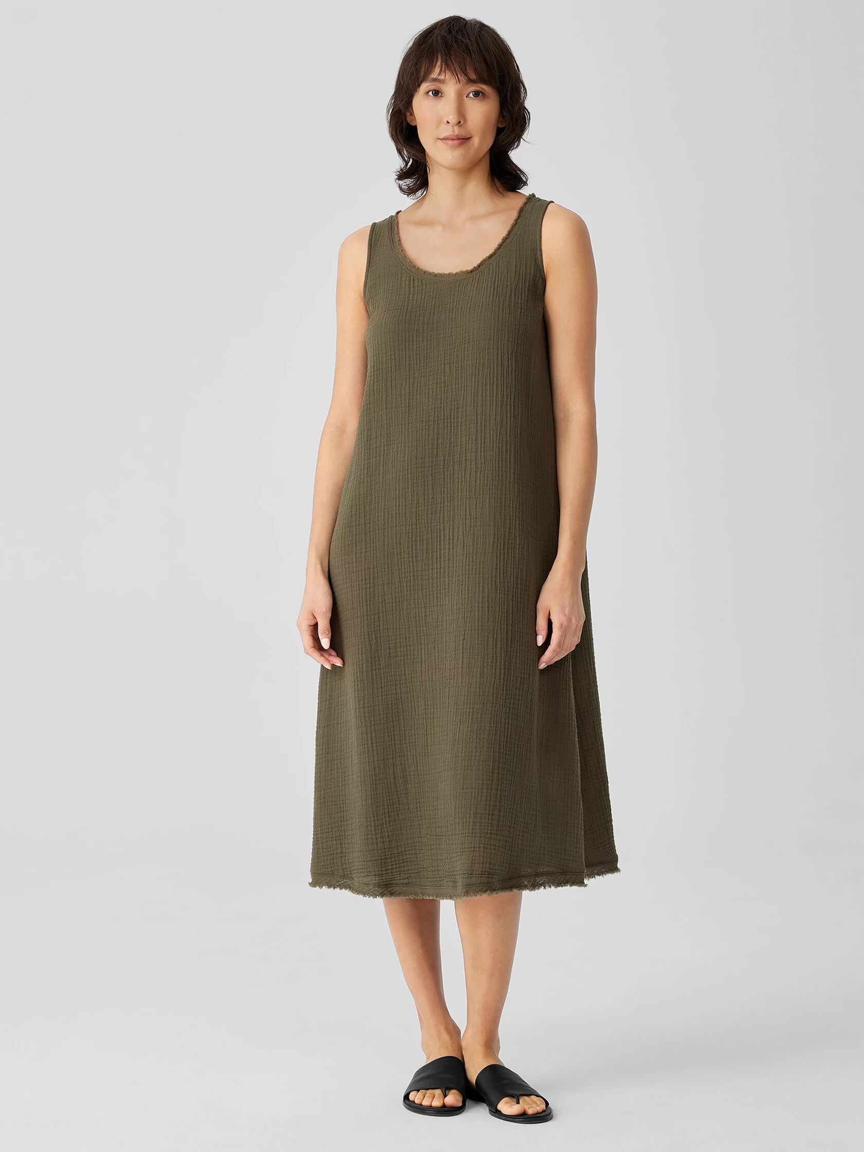 Organic Cotton&nbsp;Gauze Scoop Neck Dress